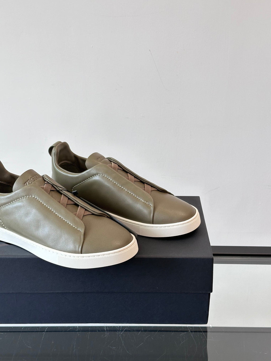 Zegna Men's Low-Top Leather Sneakers