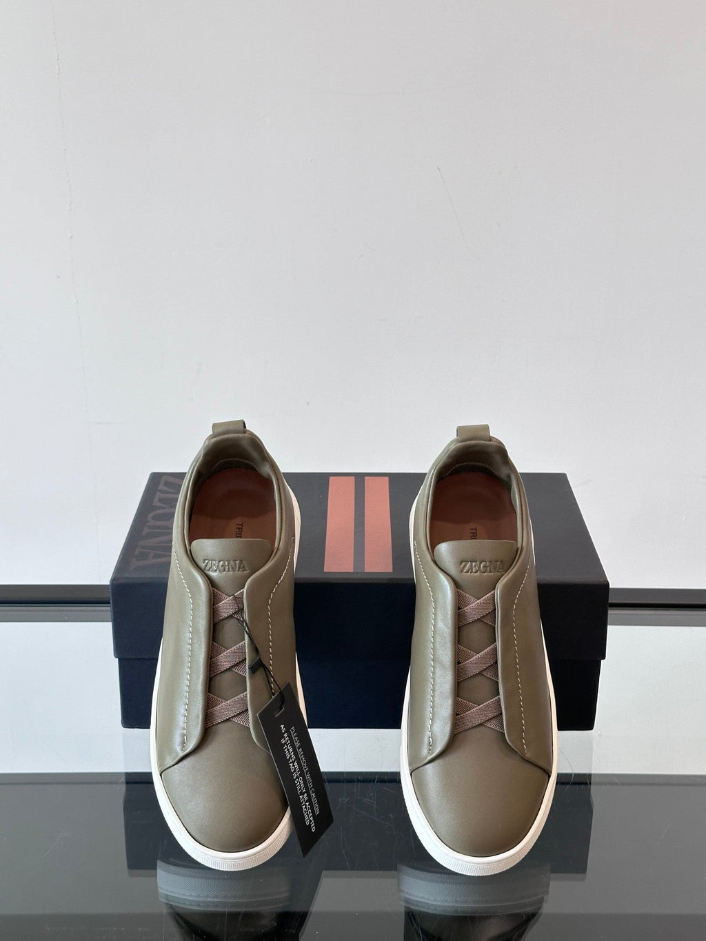 Zegna Men's Low-Top Leather Sneakers