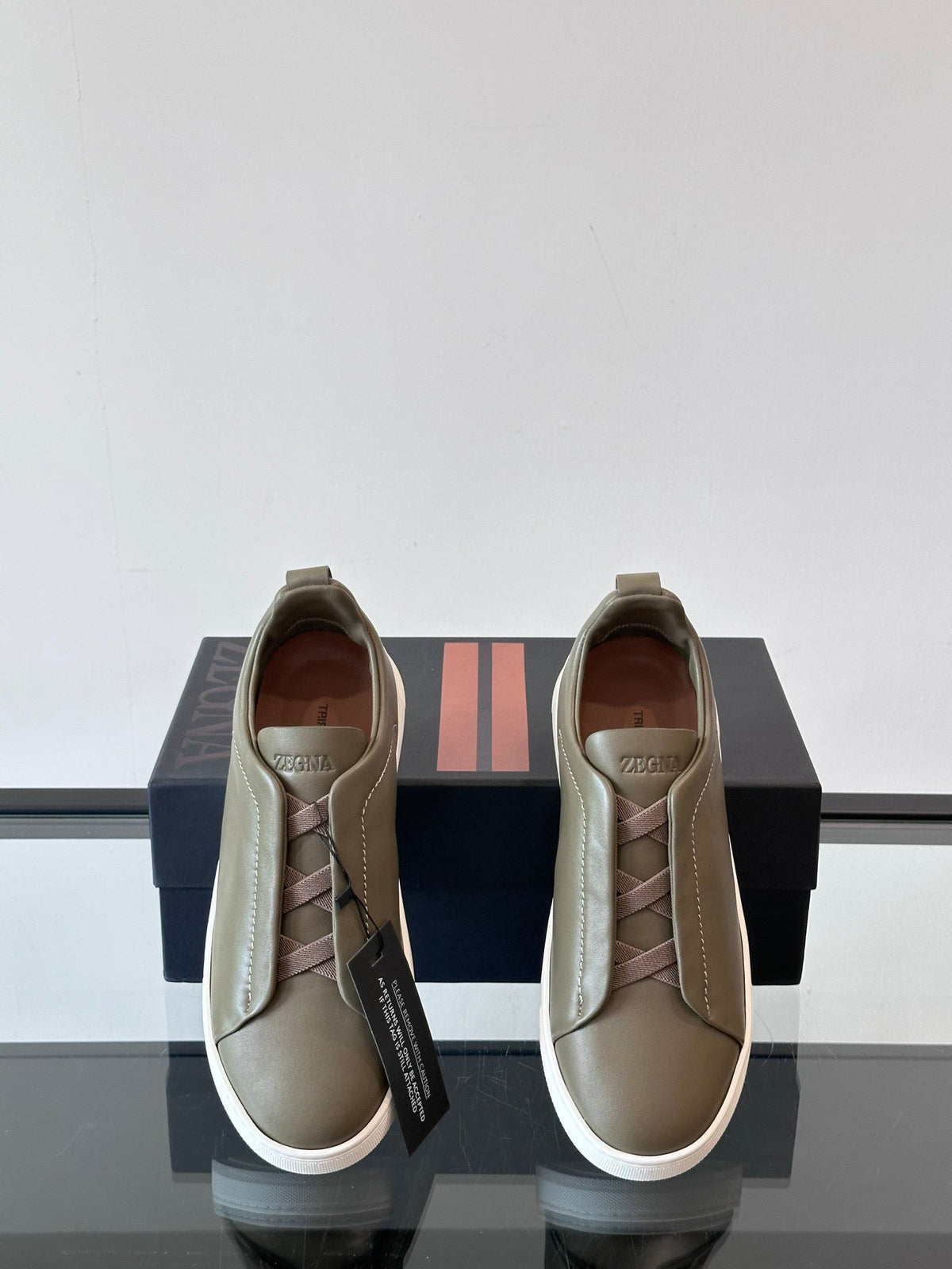 Zegna Men's Low-Top Leather Sneakers