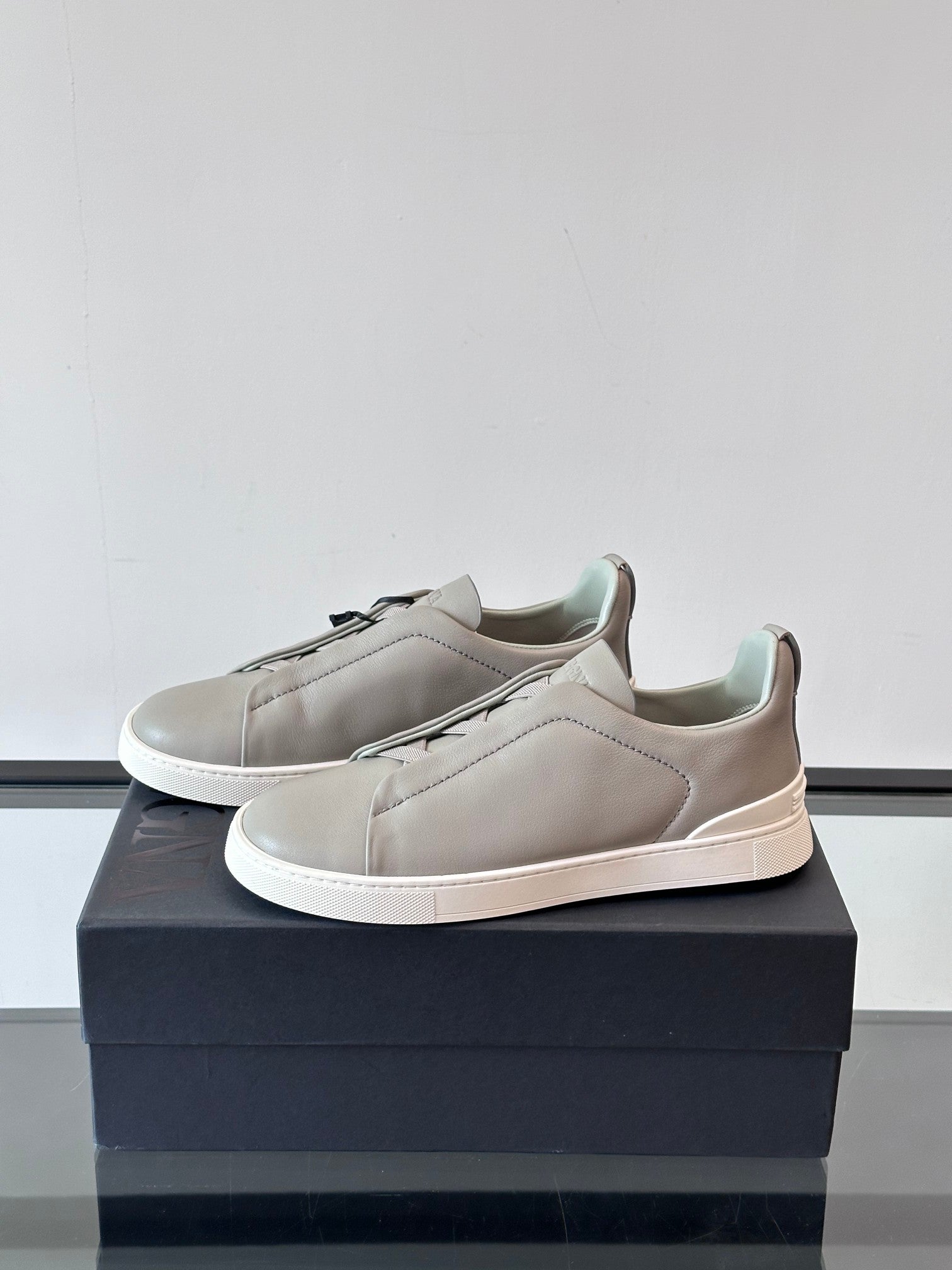 Zegna Men's Low-Top Leather Sneakers