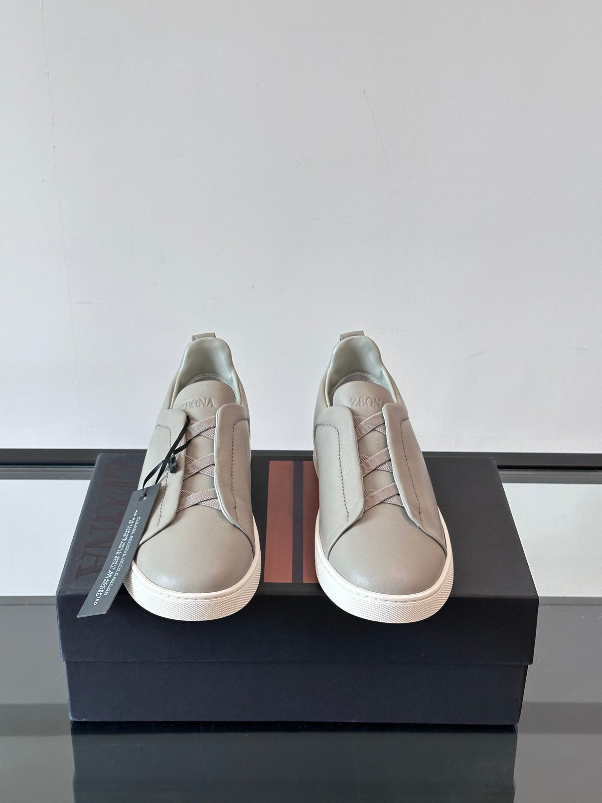 Zegna Men's Low-Top Leather Sneakers
