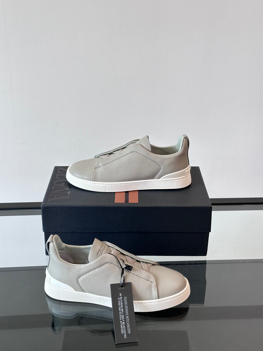 Zegna Men's Low-Top Leather Sneakers