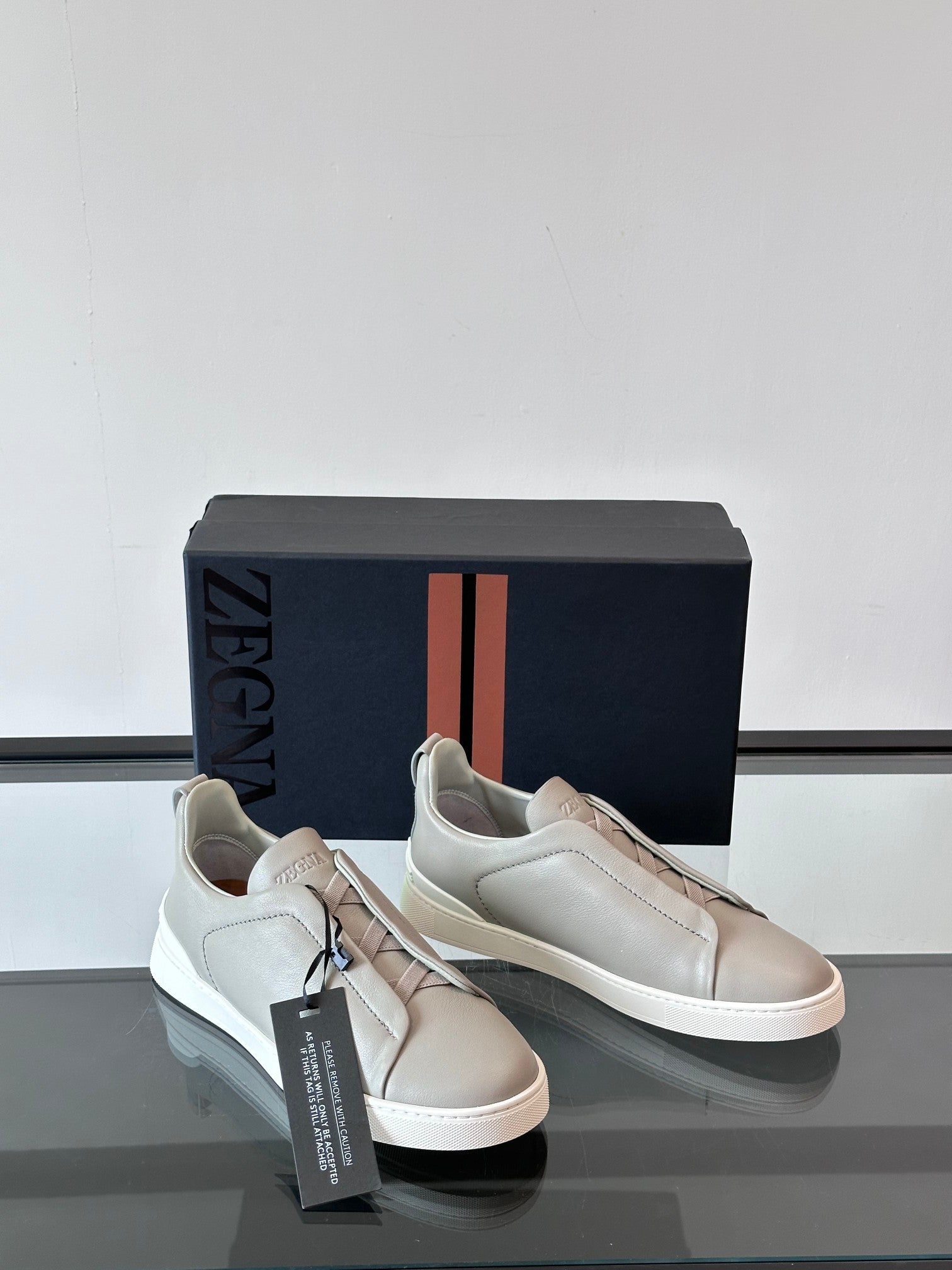 Zegna Men's Low-Top Leather Sneakers