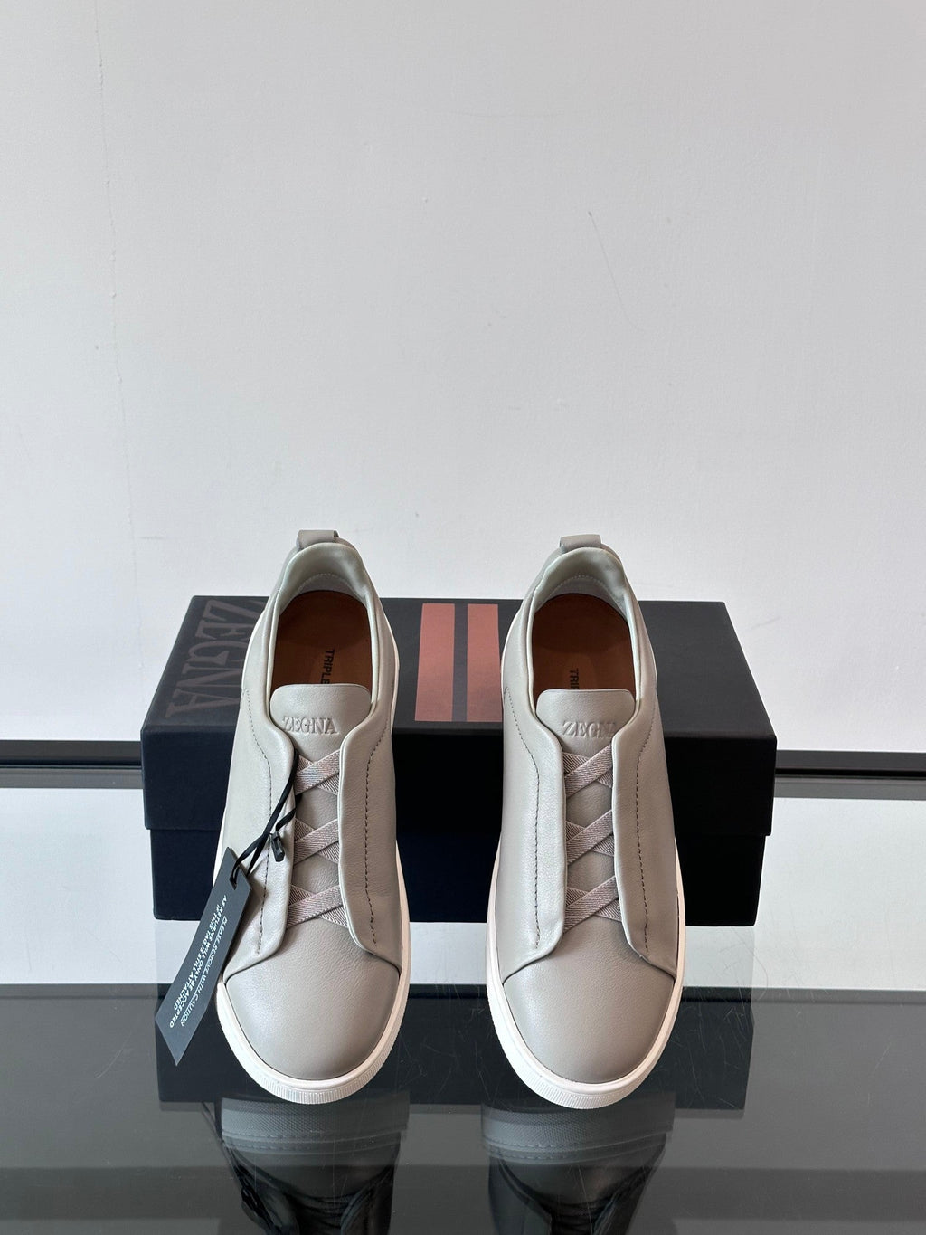 Zegna Men's Low-Top Leather Sneakers