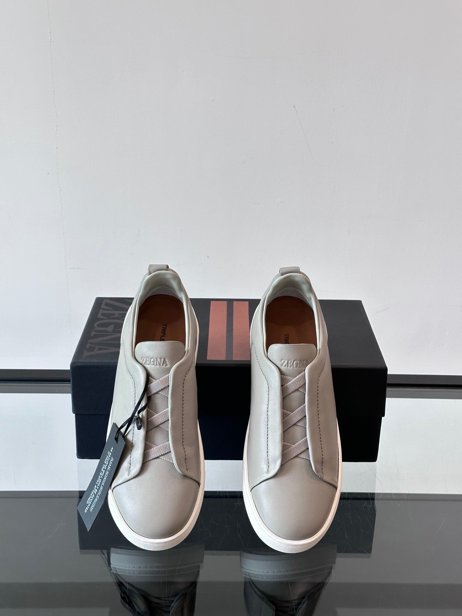 Zegna Men's Low-Top Leather Sneakers