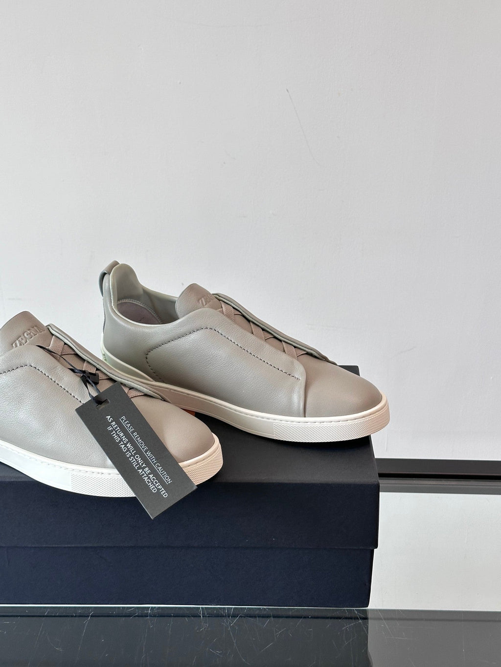 Zegna Men's Low-Top Leather Sneakers