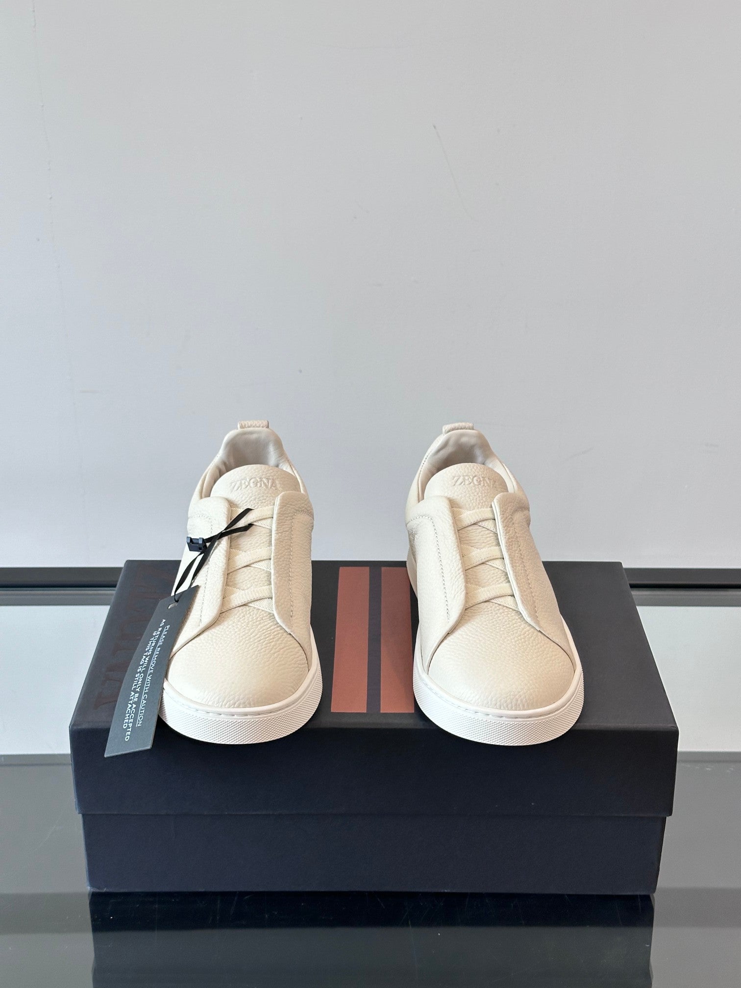Zegna Men's Low-Top Leather Sneakers