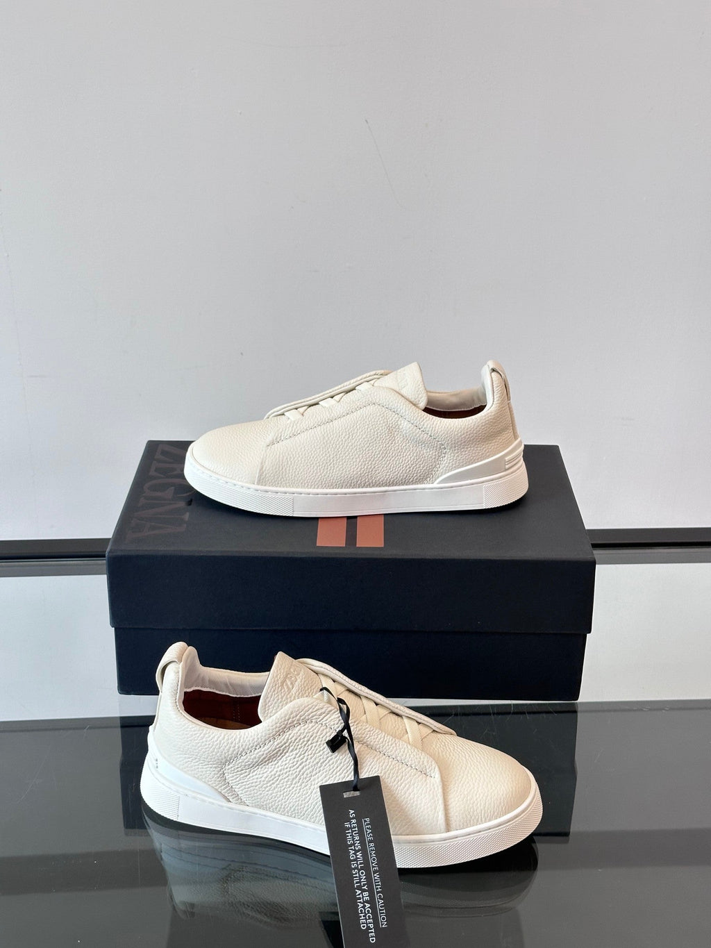 Zegna Men's Low-Top Leather Sneakers