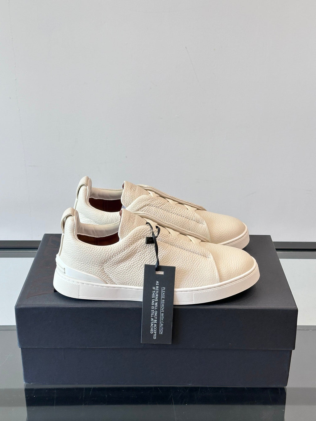 Zegna Men's Low-Top Leather Sneakers