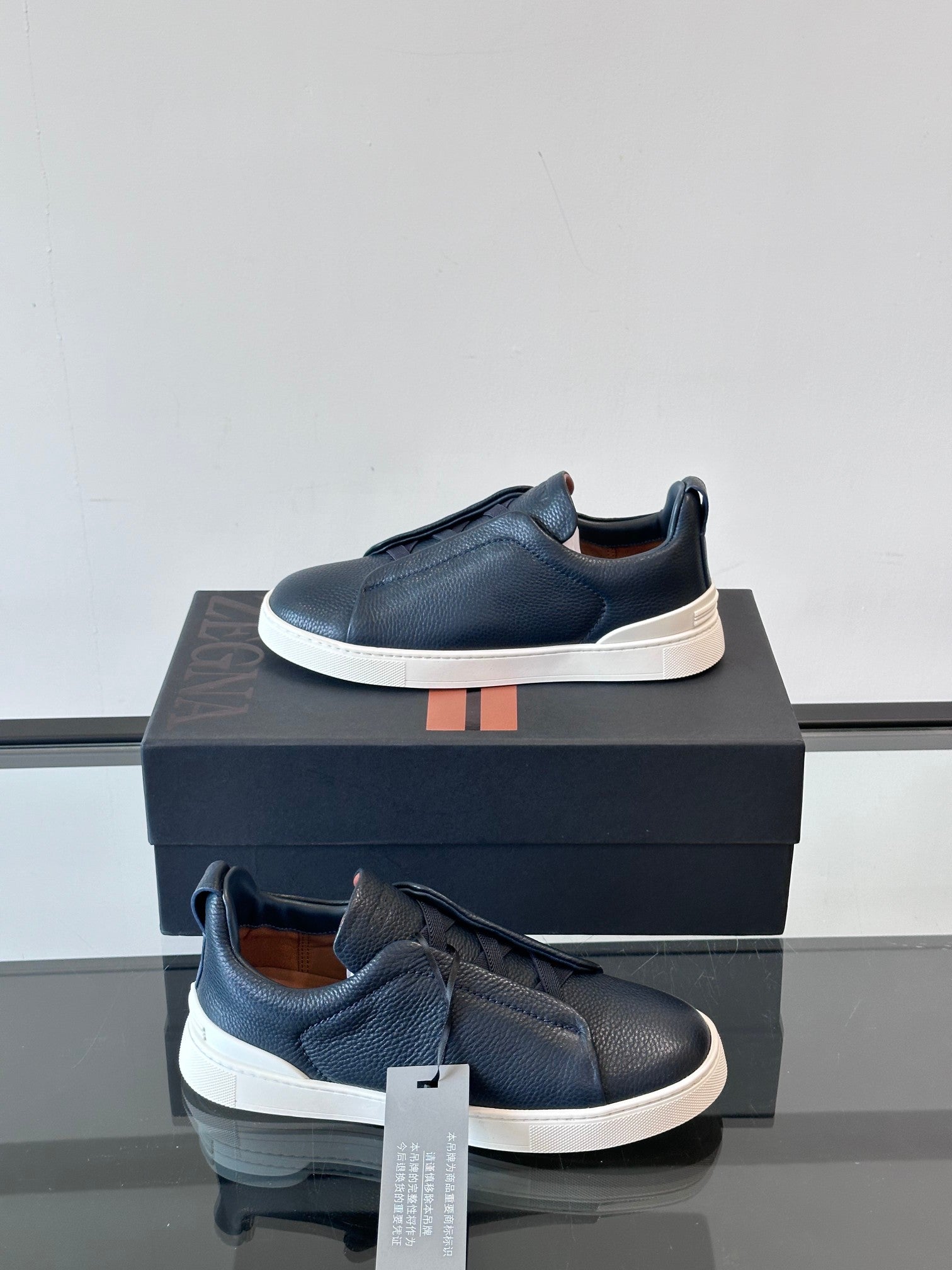 Zegna Men's Low-Top Leather Sneakers