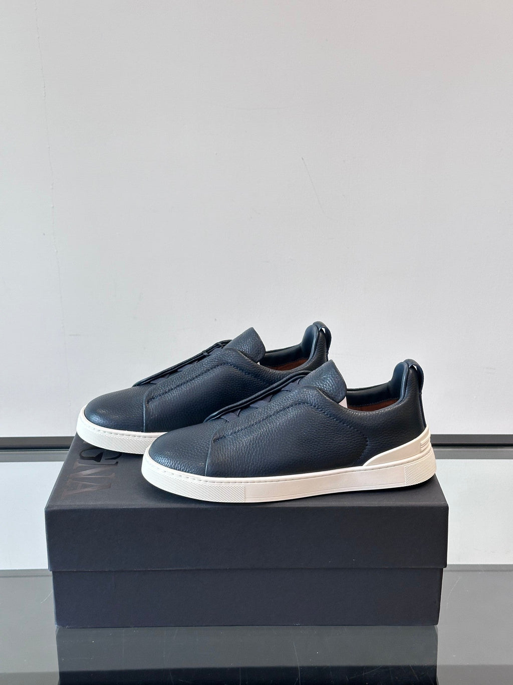 Zegna Men's Low-Top Leather Sneakers