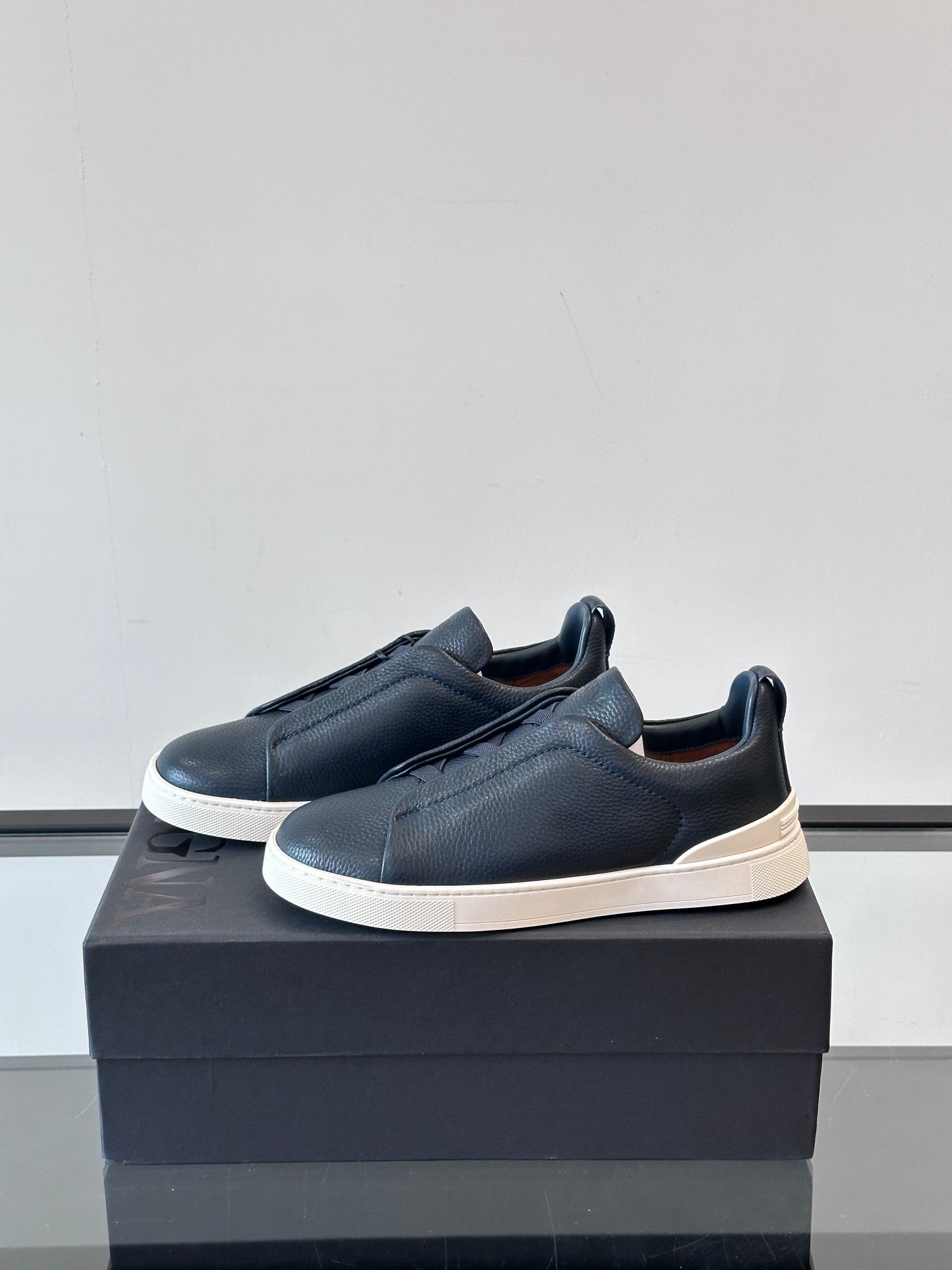 Zegna Men's Low-Top Leather Sneakers