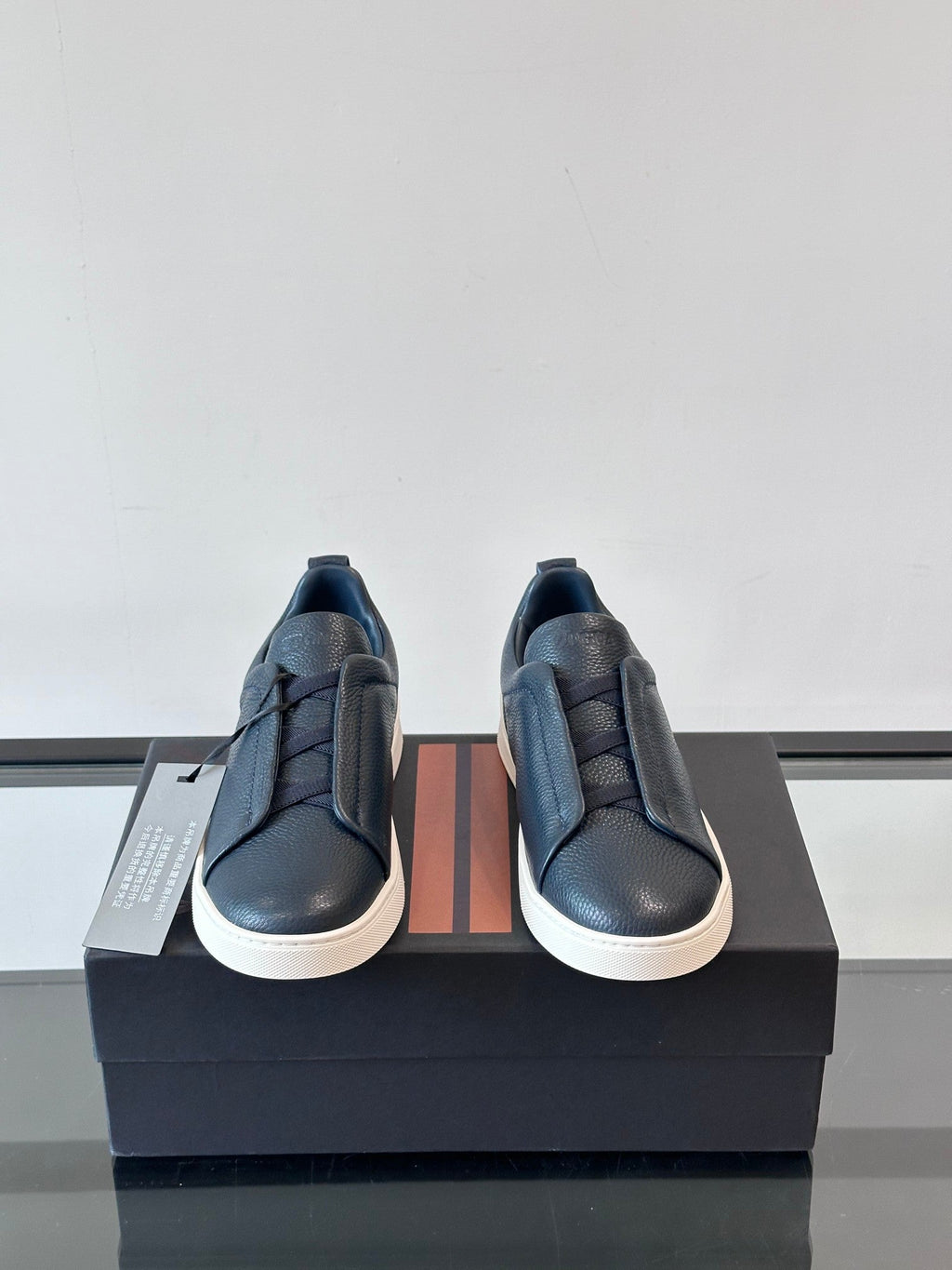 Zegna Men's Low-Top Leather Sneakers
