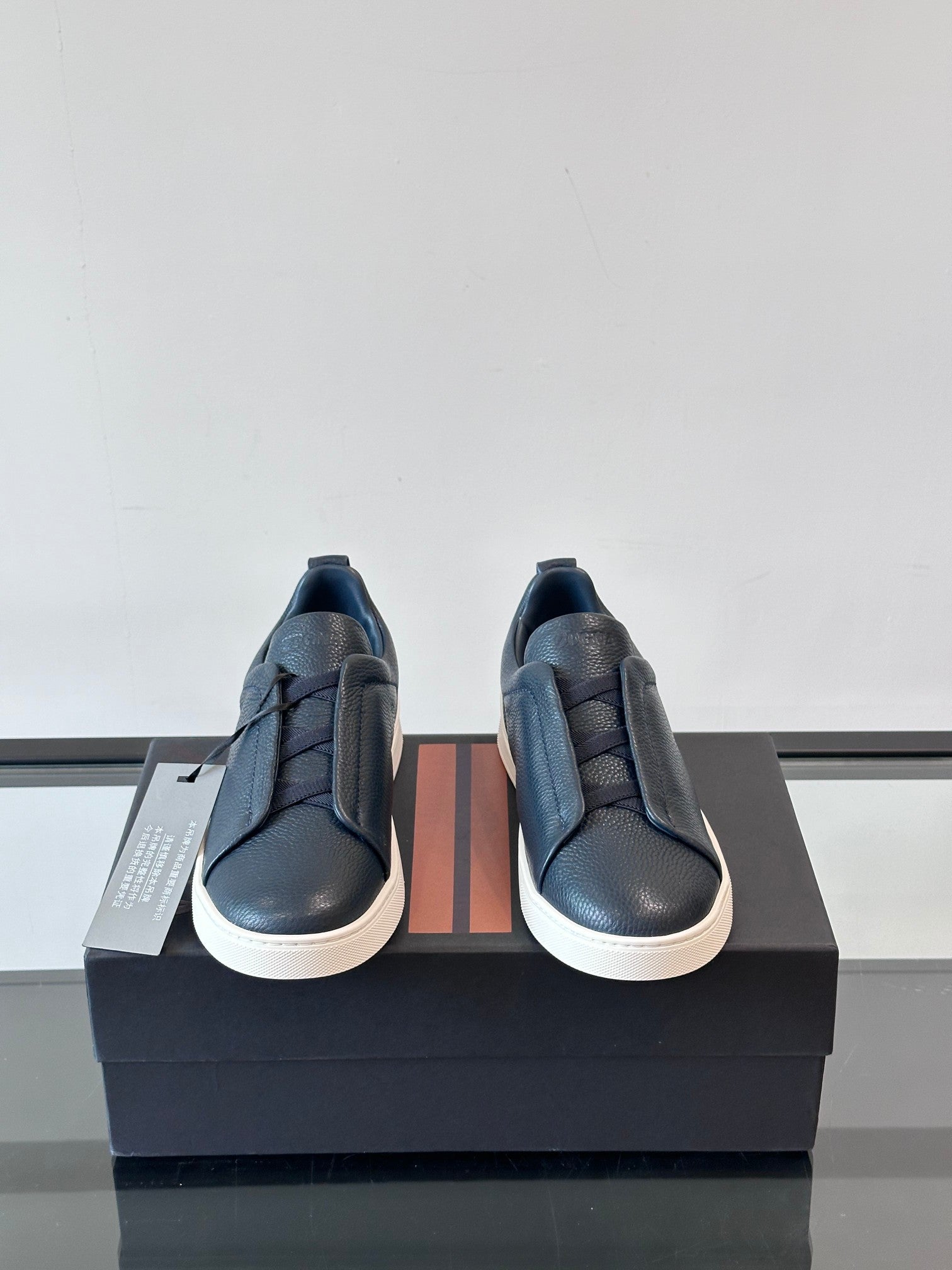 Zegna Men's Low-Top Leather Sneakers
