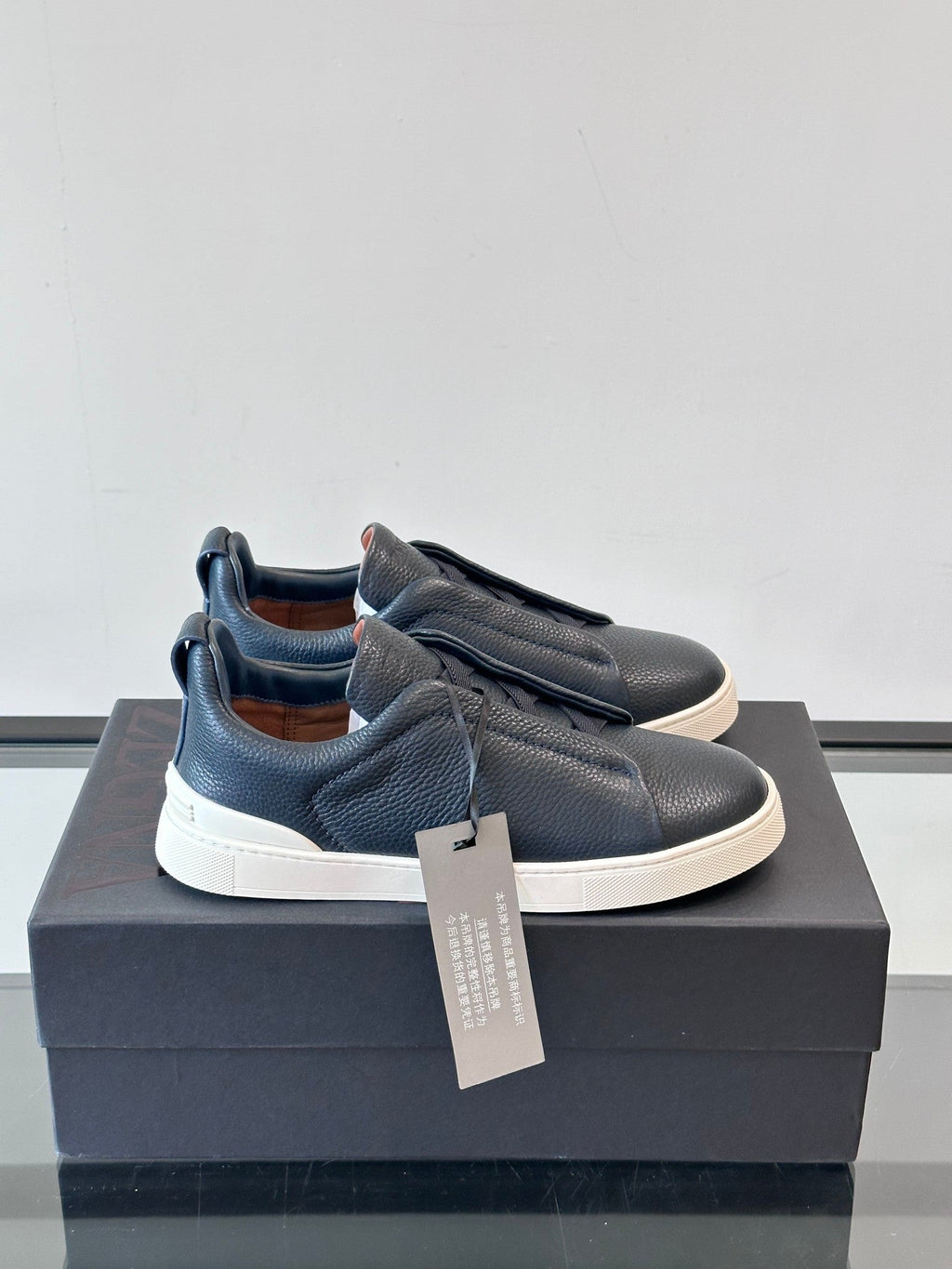Zegna Men's Low-Top Leather Sneakers