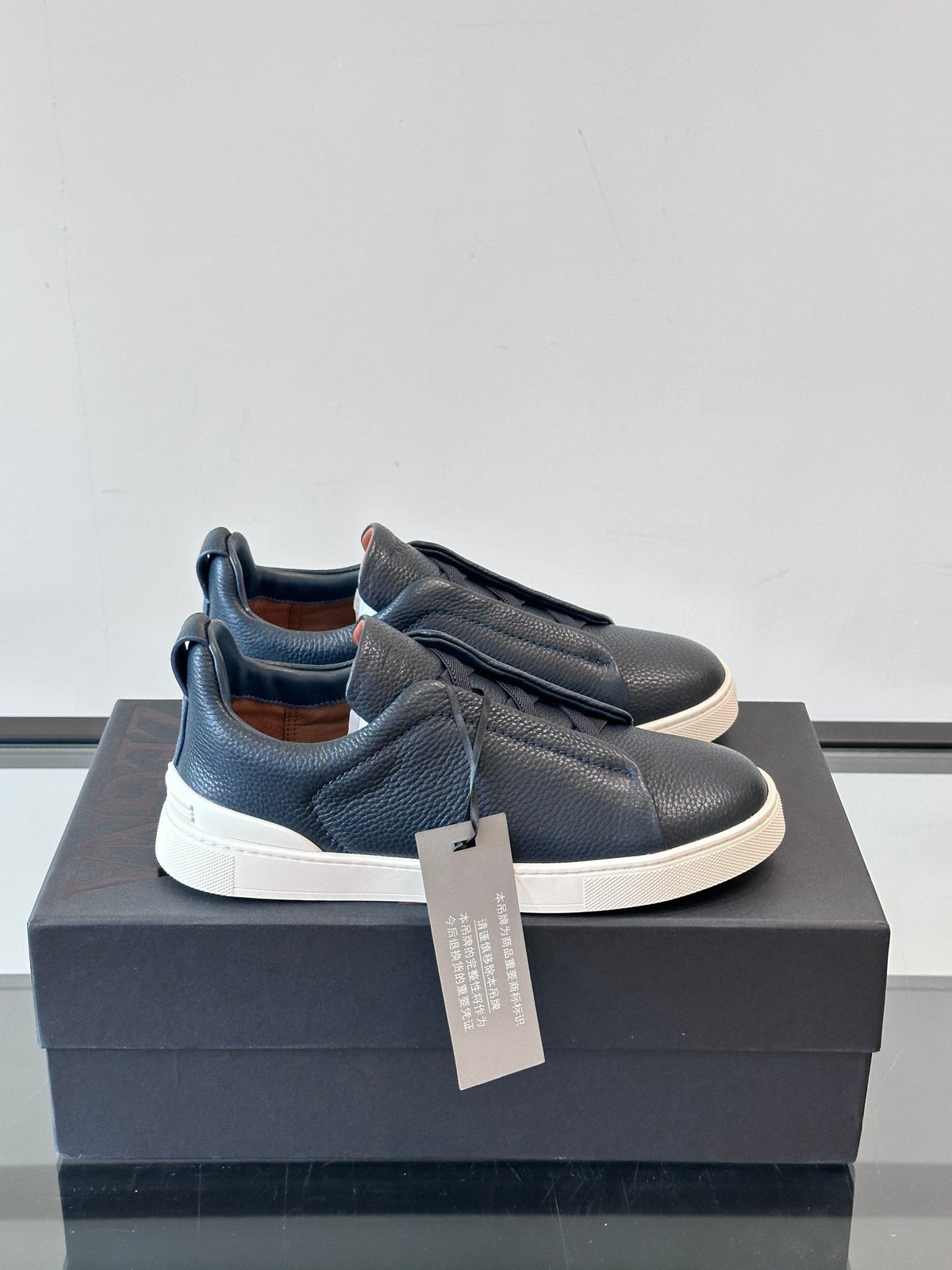 Zegna Men's Low-Top Leather Sneakers