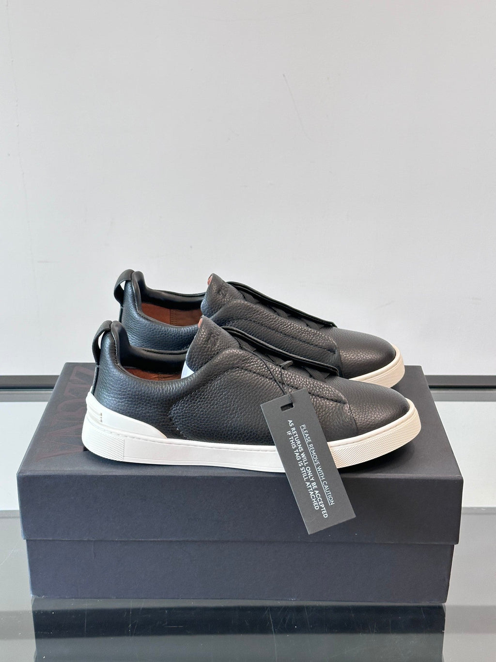 Zegna Men's Low-Top Leather Sneakers