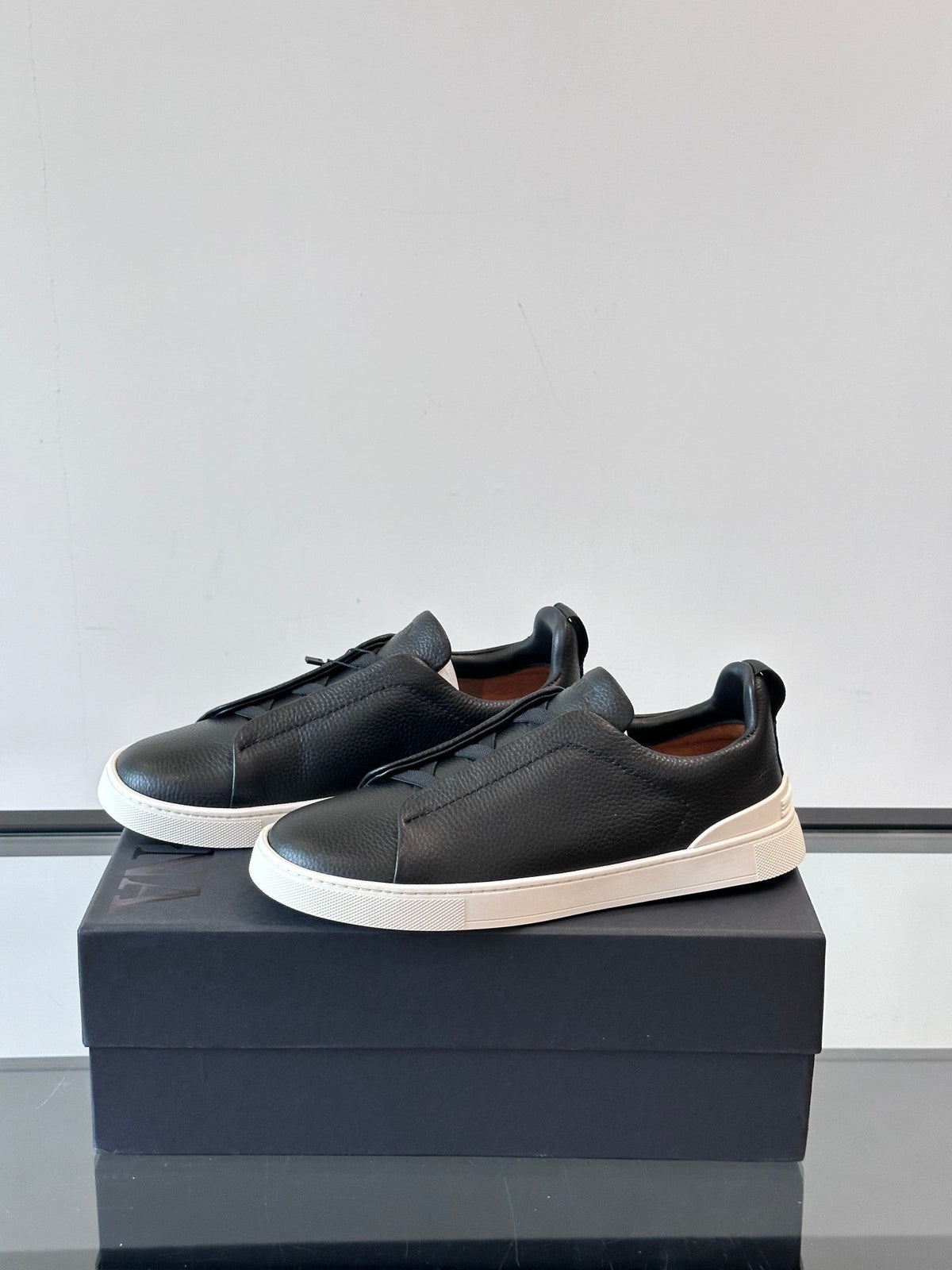 Zegna Men's Low-Top Leather Sneakers