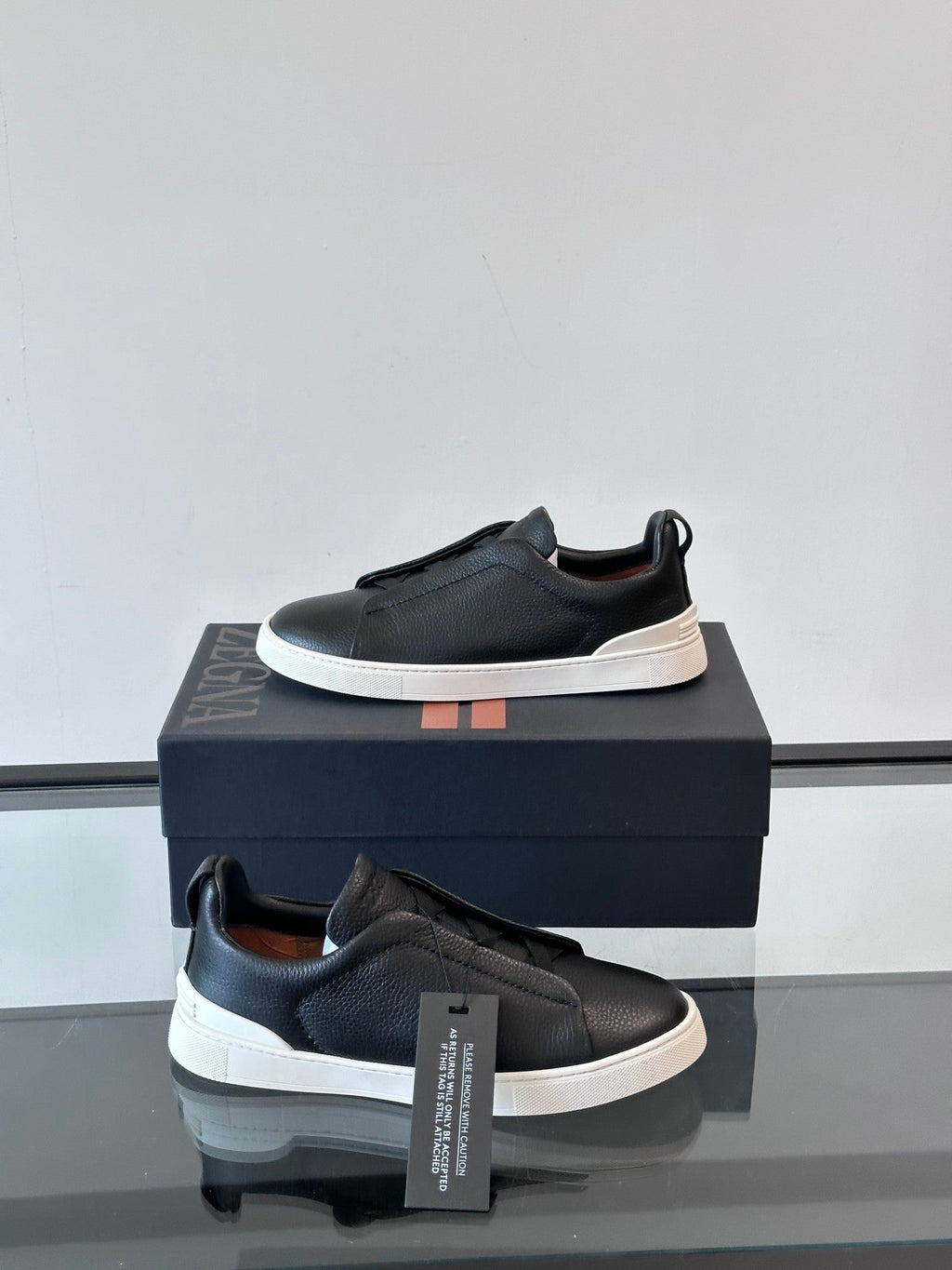 Zegna Men's Low-Top Leather Sneakers