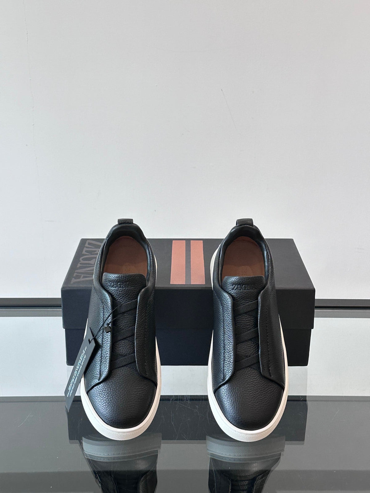 Zegna Men's Low-Top Leather Sneakers