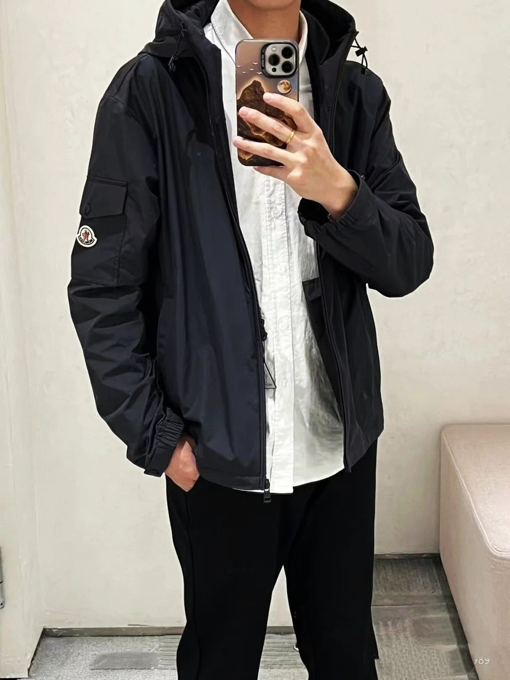 Moncler Classic Maya Hooded Windbreaker Jacket