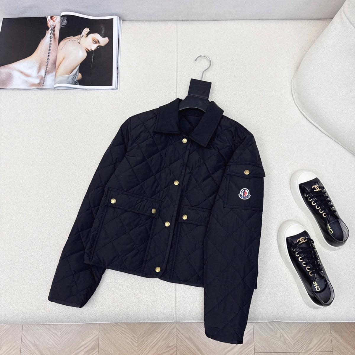 Moncler Diamond Quilted Padded Short Jacket