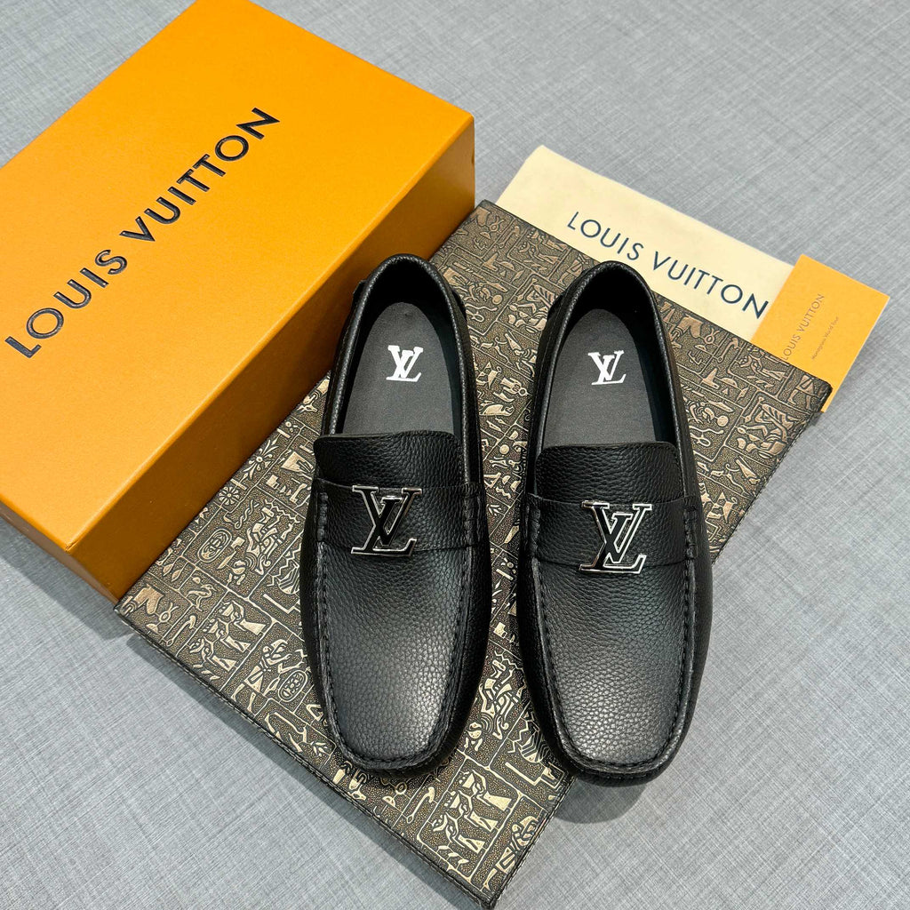 Louis Vuitton Men's Grained Leather Driving Shoes