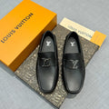 Louis Vuitton Men's Grained Leather Driving Shoes