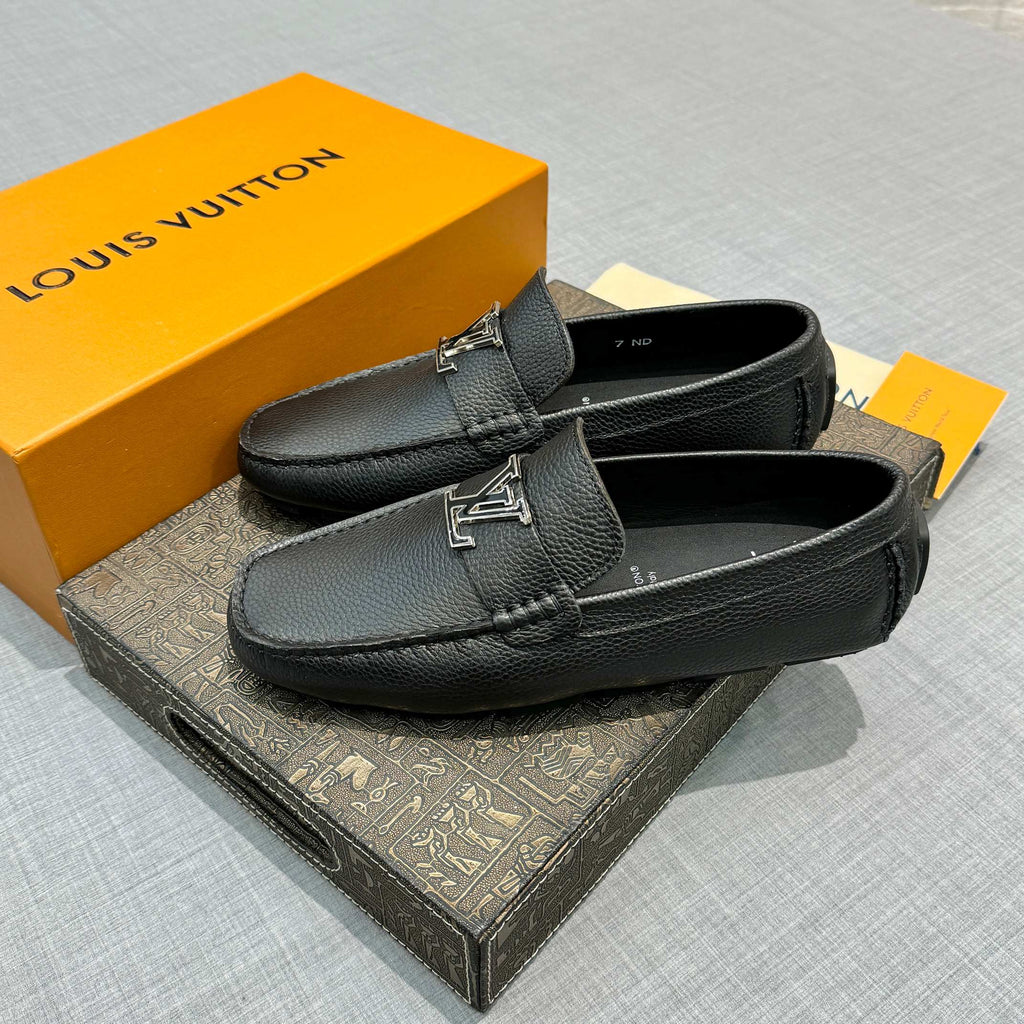 Louis Vuitton Men's Grained Leather Driving Shoes