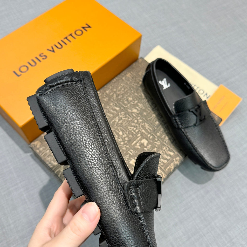 Louis Vuitton Men's Grained Leather Driving Shoes