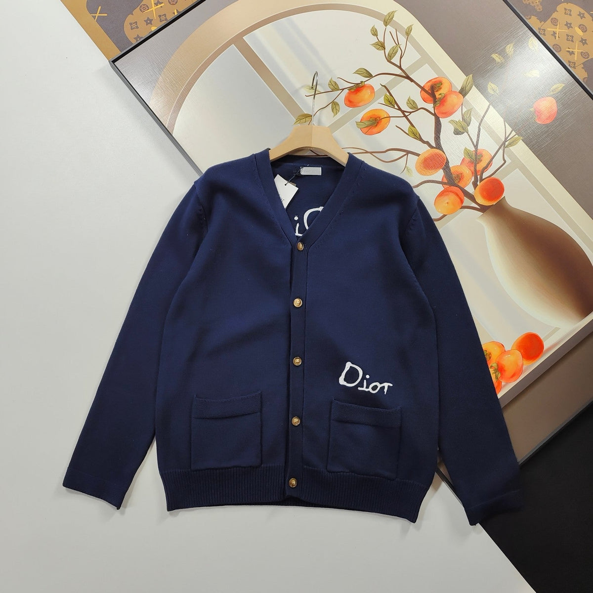 Dior CD Letter Embroidered Knit Cardigan – 2025 Fall