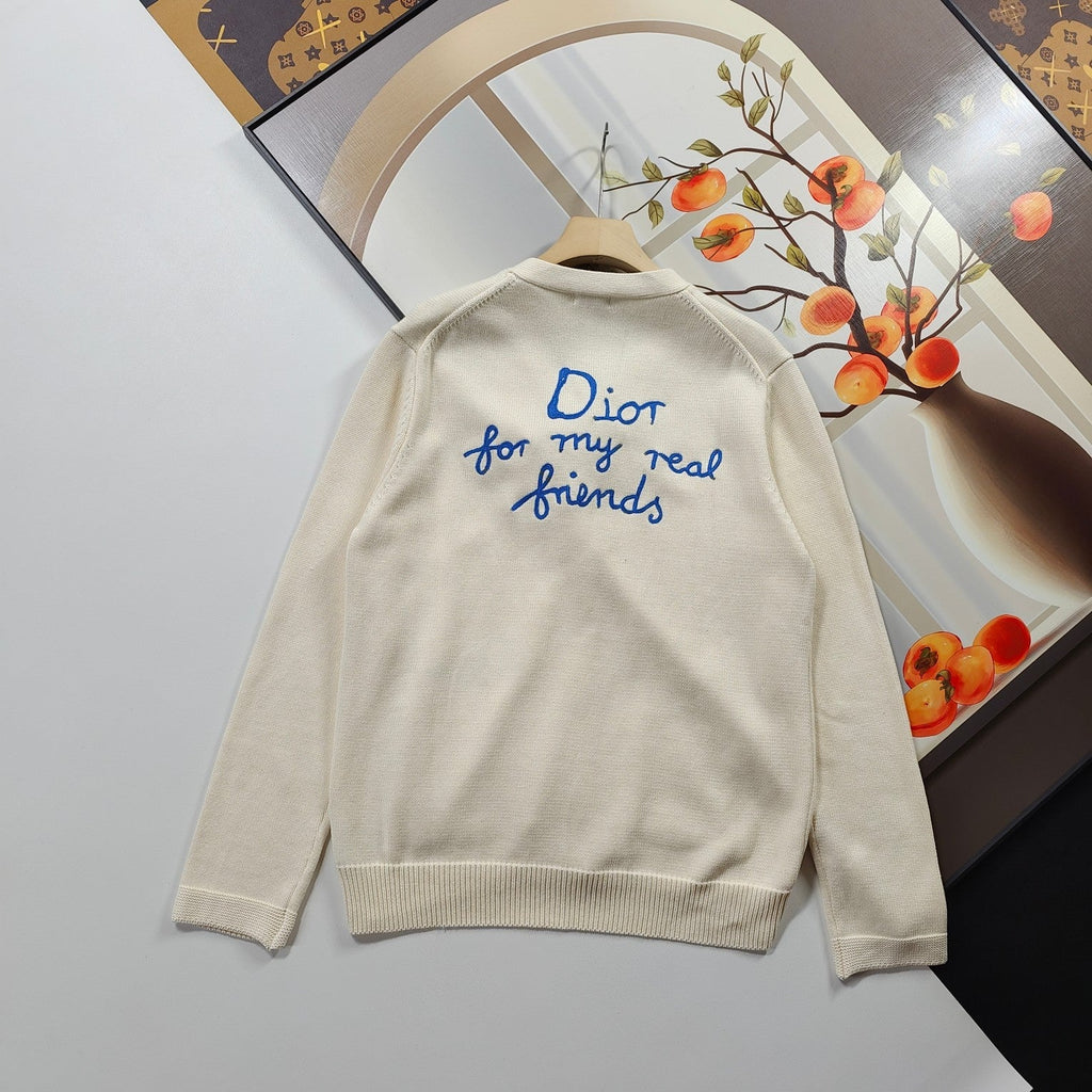 Dior CD Letter Embroidered Knit Cardigan – 2025 Fall