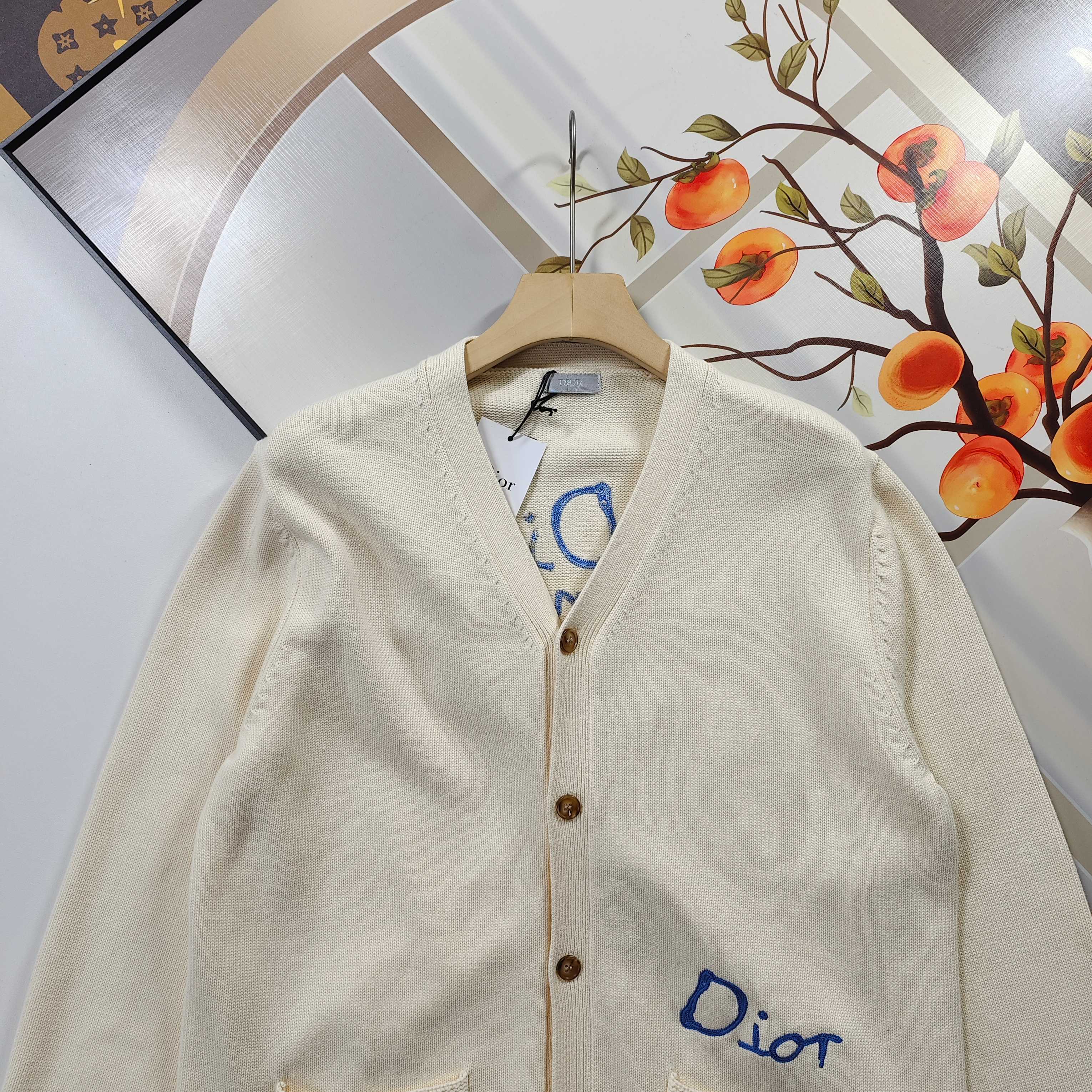 Dior CD Letter Embroidered Knit Cardigan – 2025 Fall
