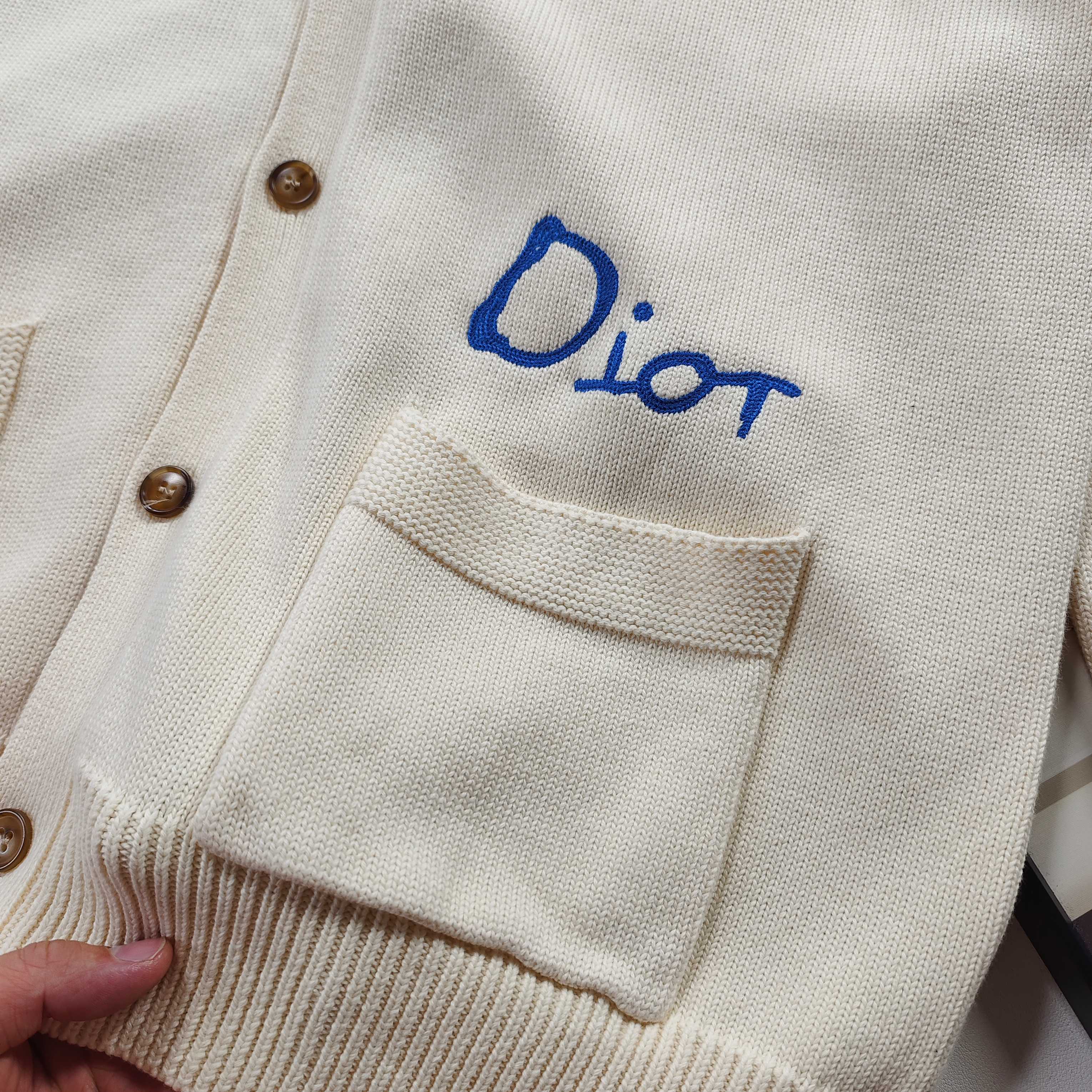 Dior CD Letter Embroidered Knit Cardigan – 2025 Fall