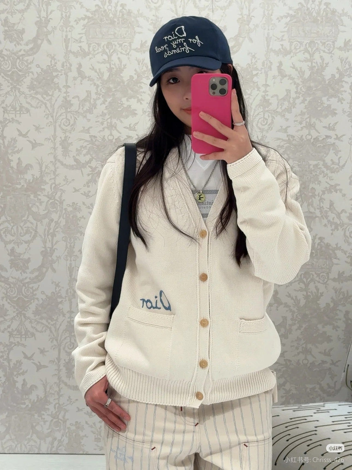 Dior CD Letter Embroidered Knit Cardigan – 2025 Fall