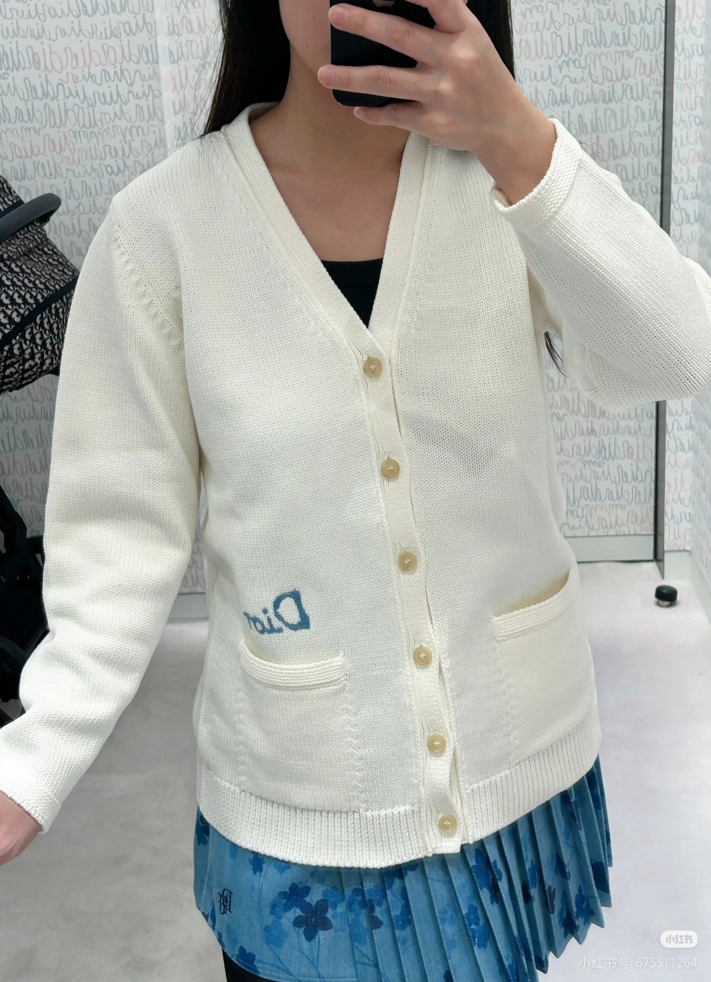 Dior CD Letter Embroidered Knit Cardigan – 2025 Fall