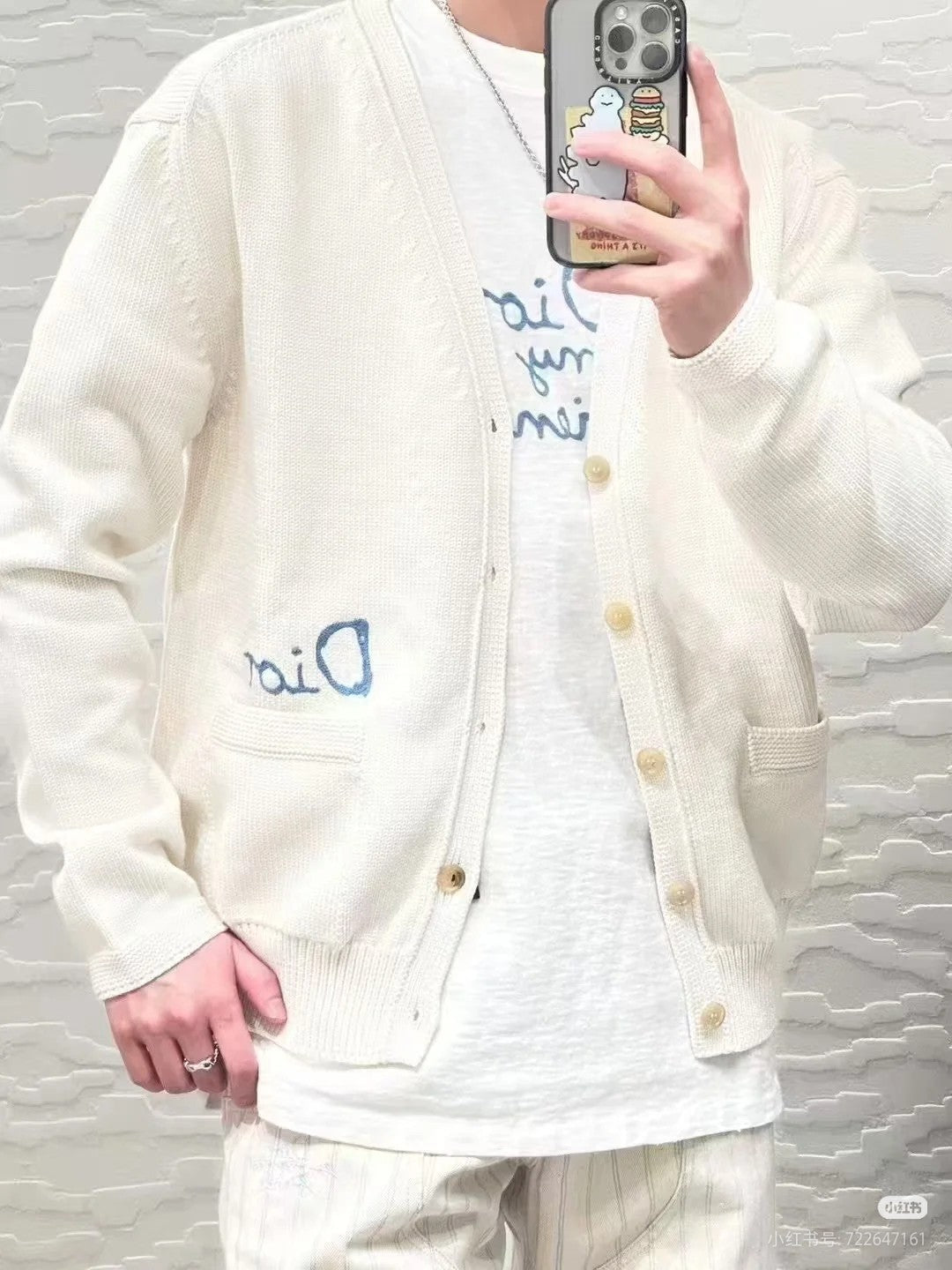 Dior CD Letter Embroidered Knit Cardigan – 2025 Fall