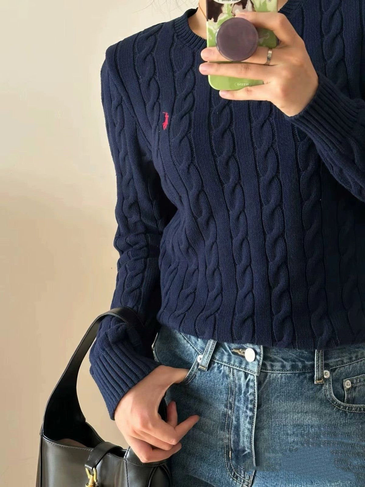 Ralph Lauren Cable Knit Crewneck Sweater