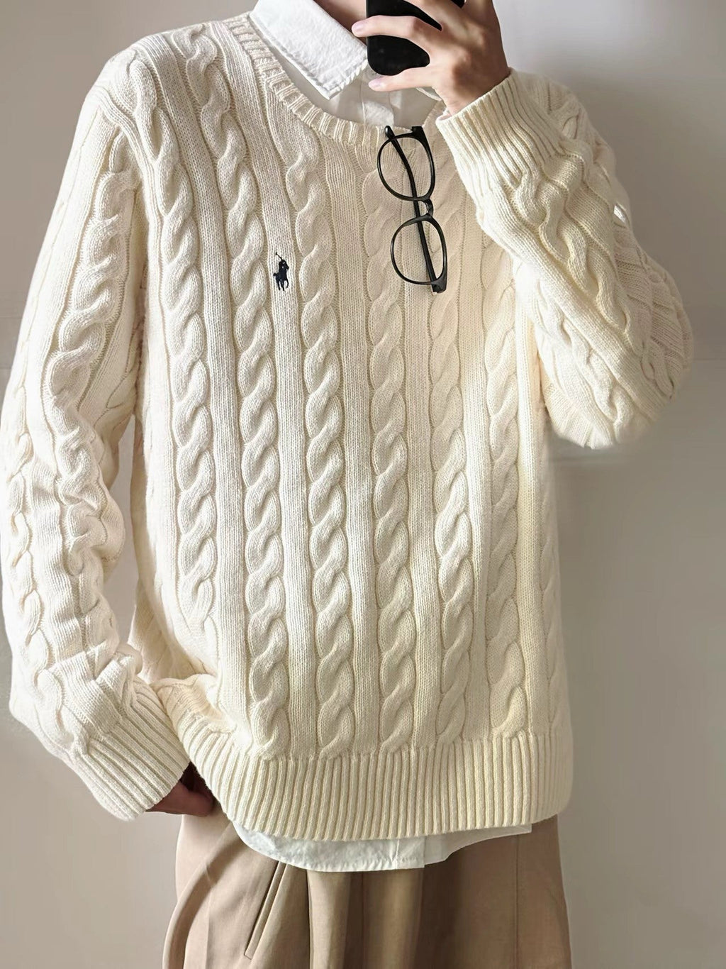 Ralph Lauren Cable Knit Crewneck Sweater