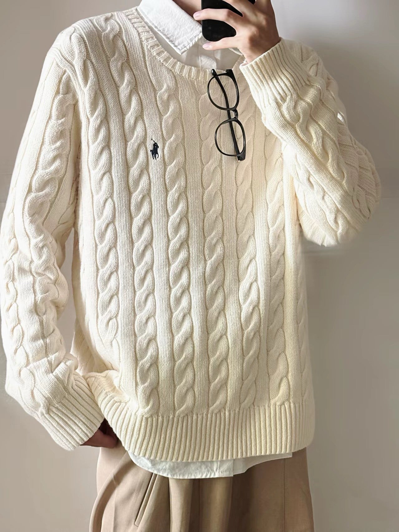 Ralph Lauren Cable Knit Crewneck Sweater