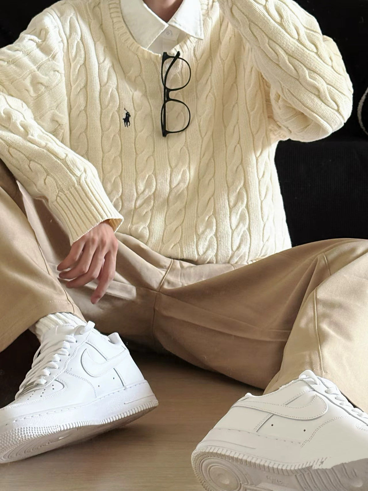 Ralph Lauren Cable Knit Crewneck Sweater