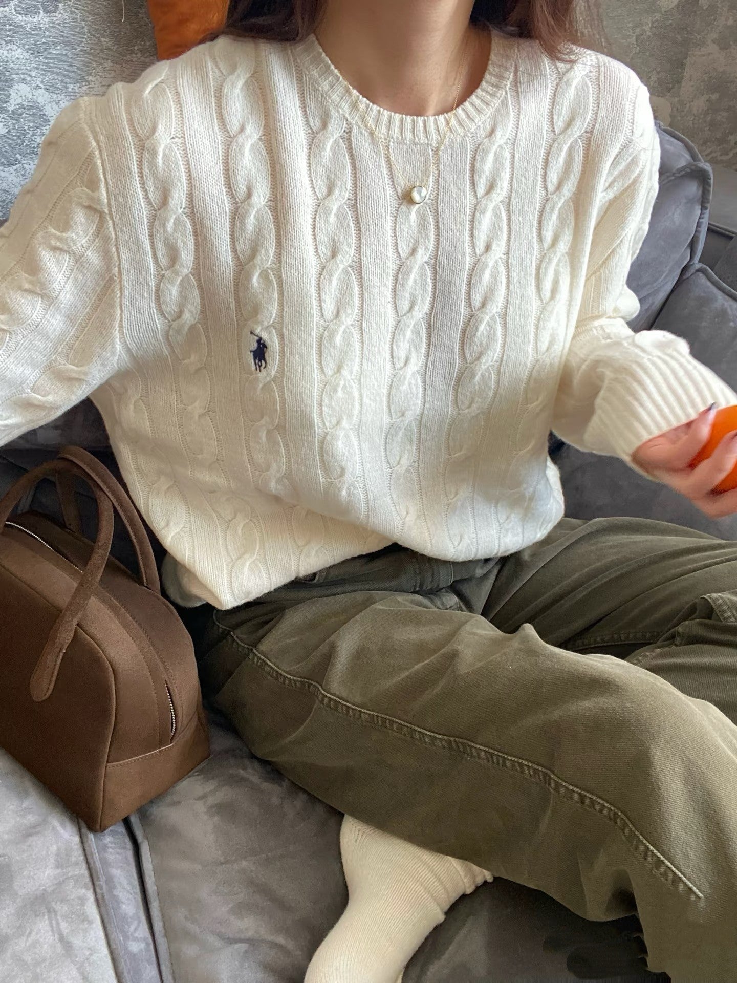 Ralph Lauren Cable Knit Crewneck Sweater