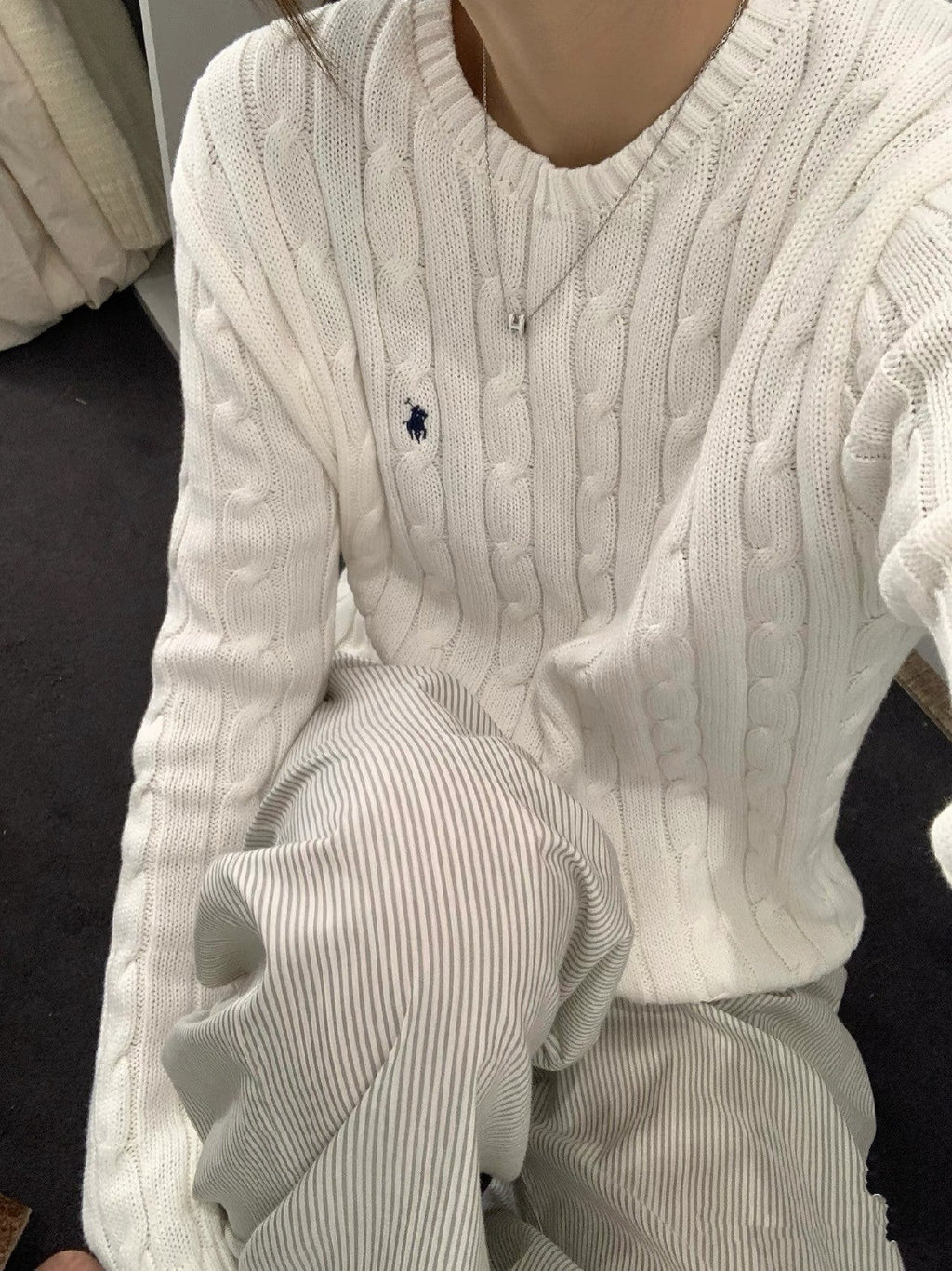 Ralph Lauren Cable Knit Crewneck Sweater