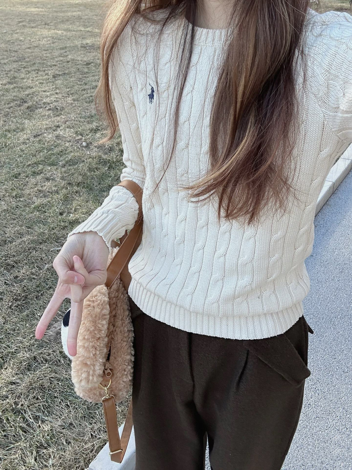 Ralph Lauren Cable Knit Crewneck Sweater