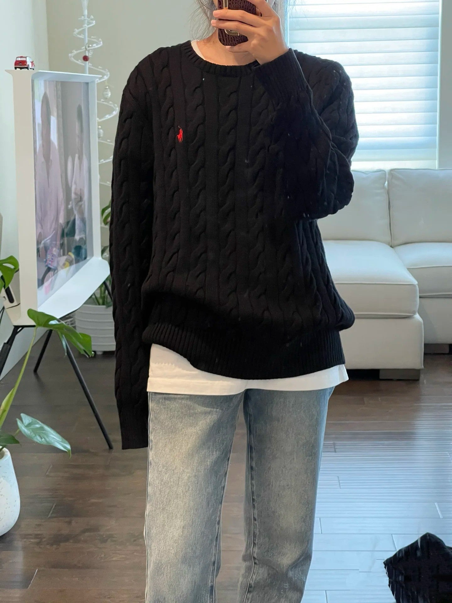 Ralph Lauren Cable Knit Crewneck Sweater