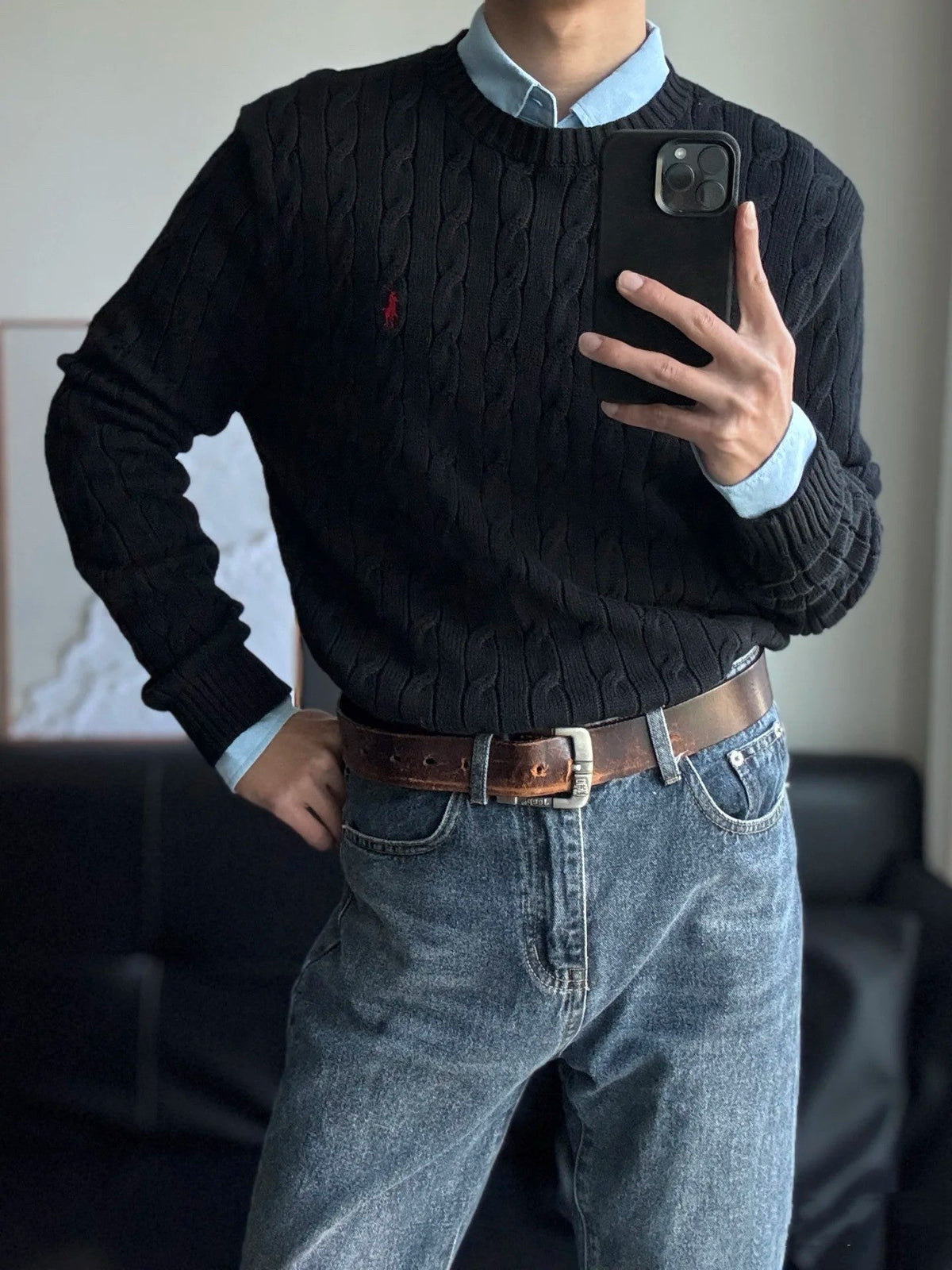 Ralph Lauren Cable Knit Crewneck Sweater