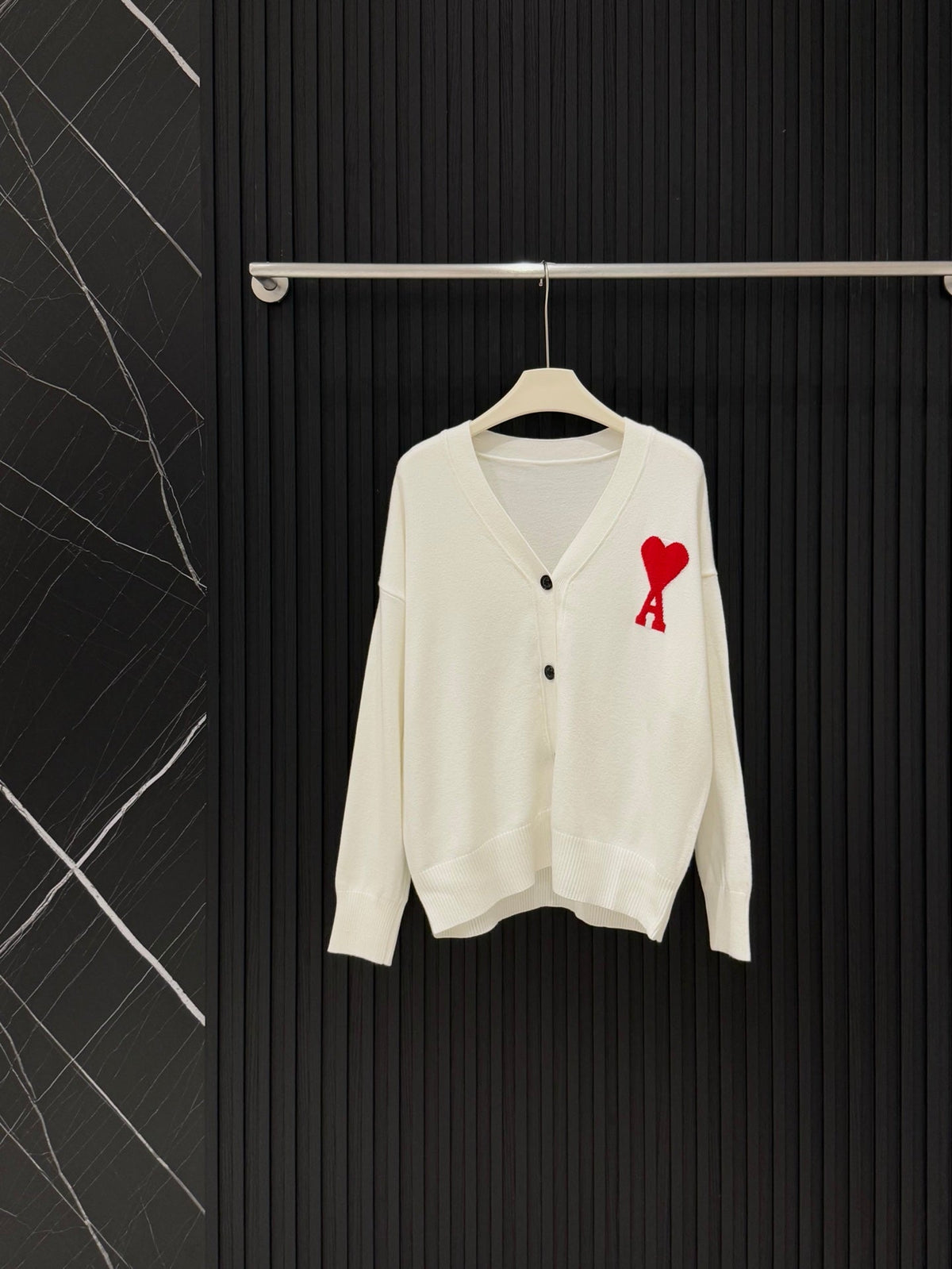 AMI Paris Heart A Knit Cardigan