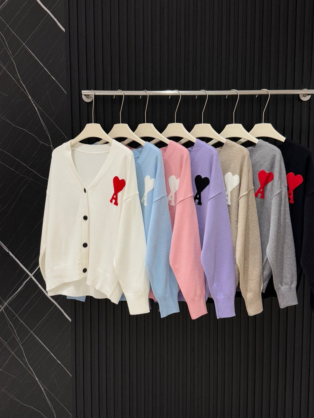 AMI Paris Heart A Knit Cardigan