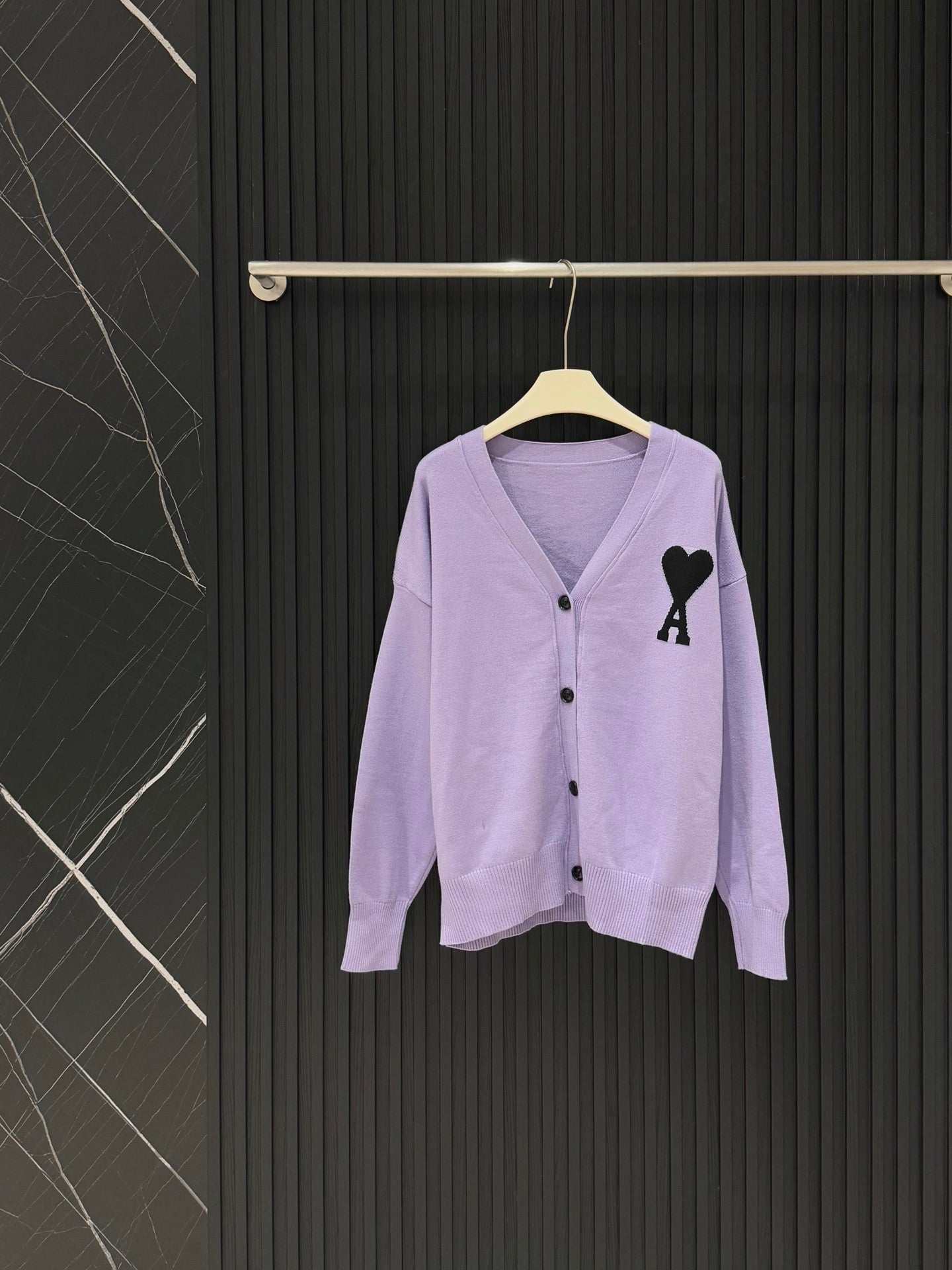 AMI Paris Heart A Knit Cardigan