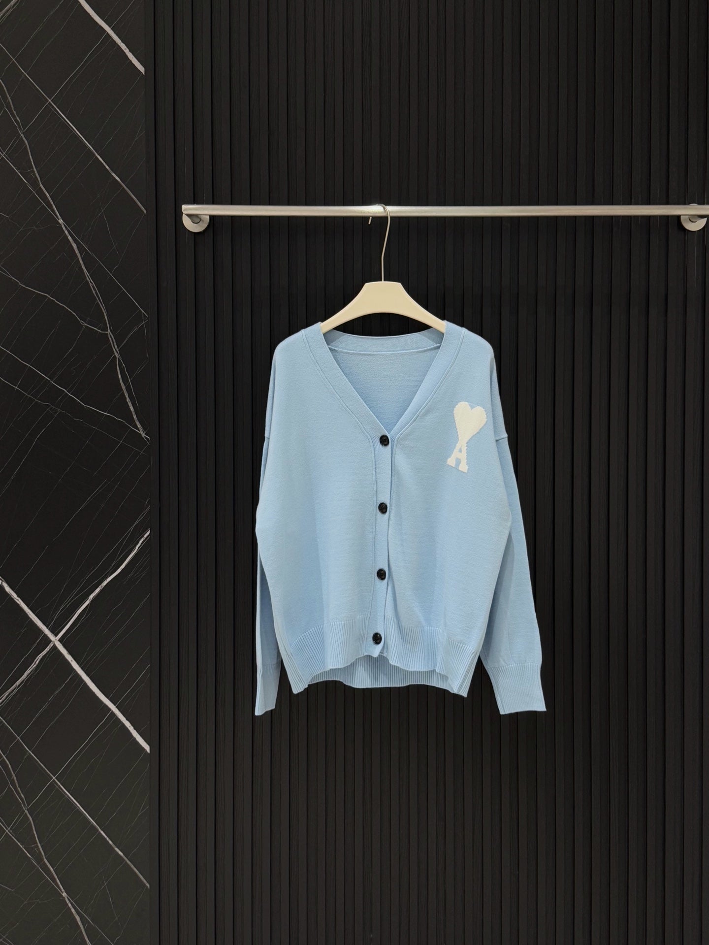AMI Paris Heart A Knit Cardigan